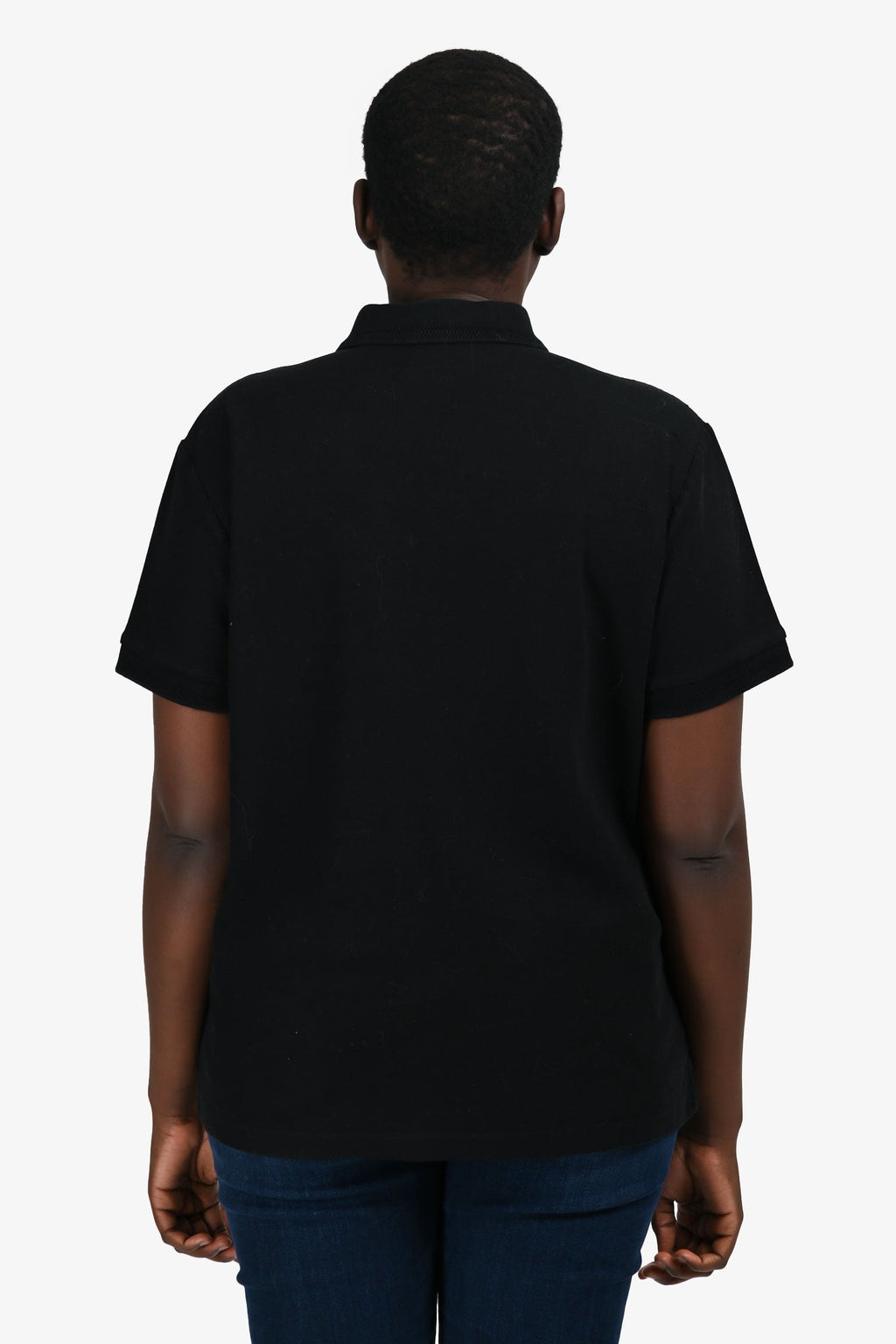 Burberry Black Knit Novacheck 'TB' Embroidered Polo Top Mens Size XL
