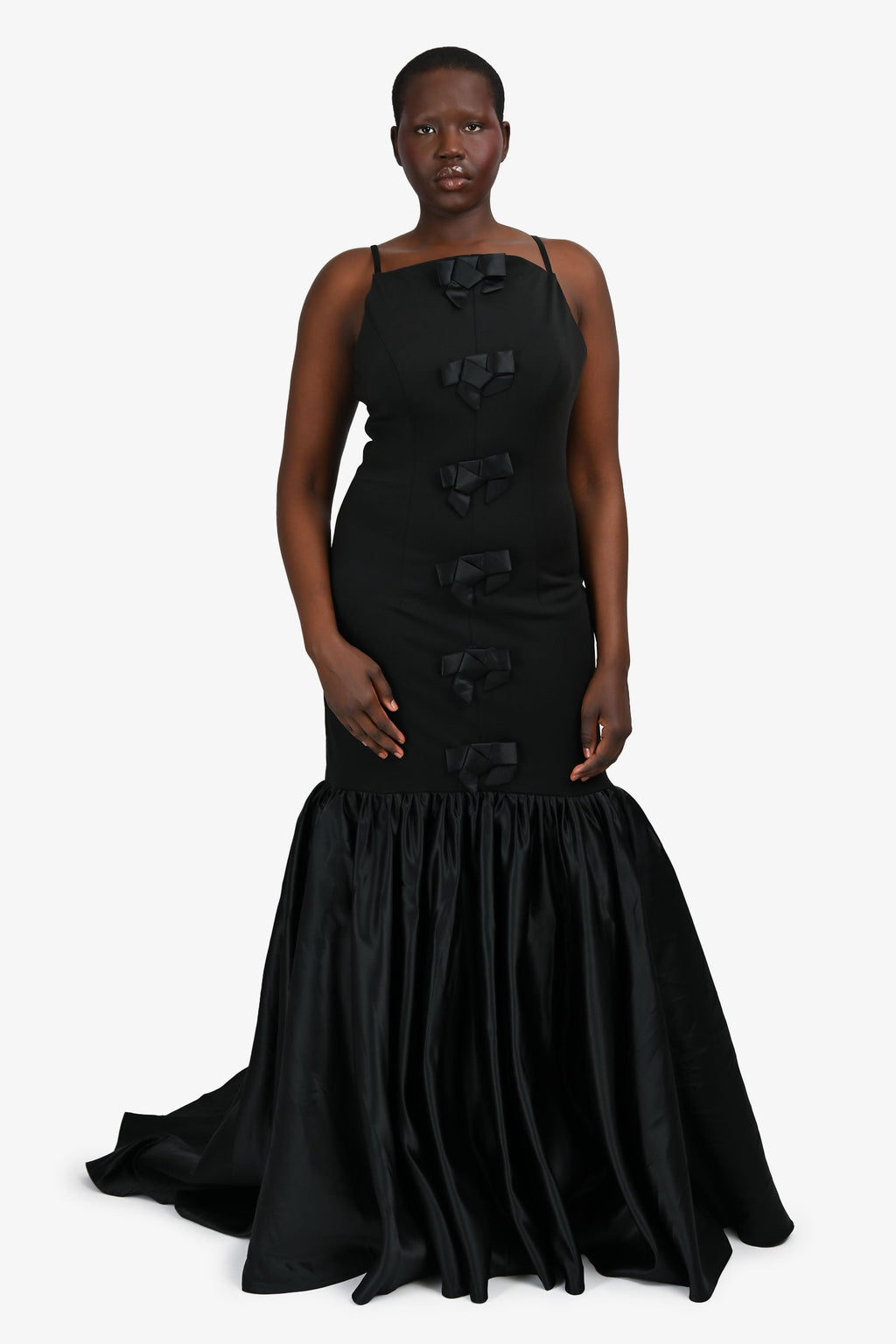 I The Label Black Bow Ruffled Skirt Gown Size 3XL