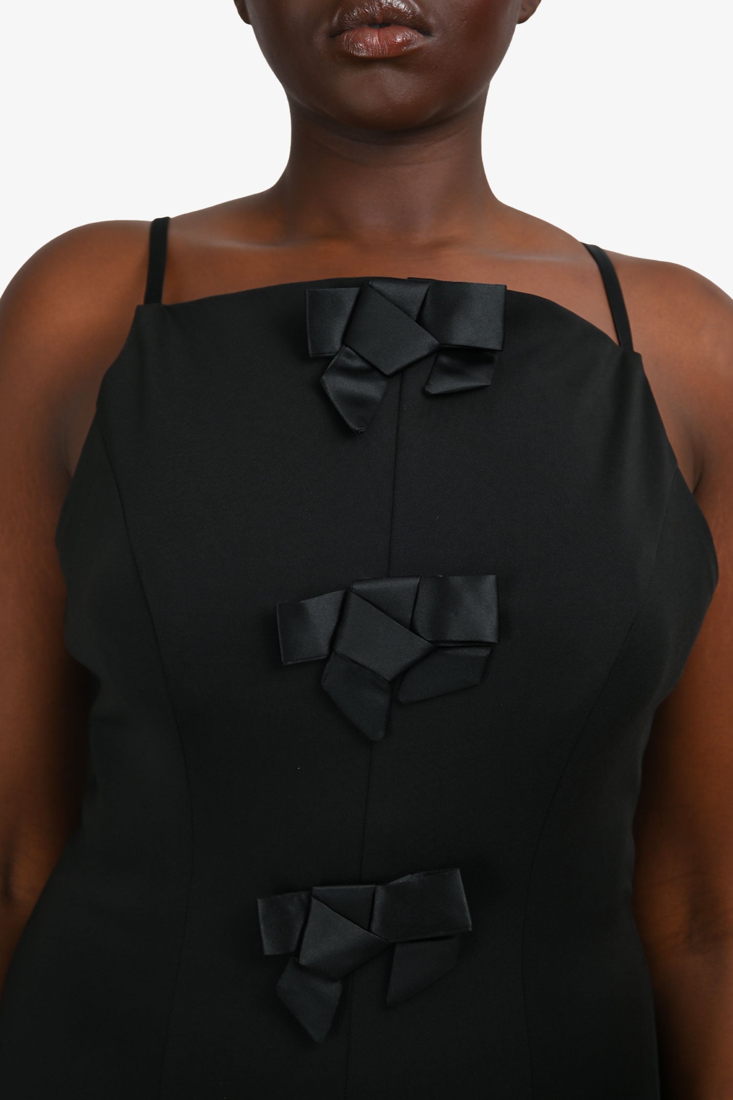 I The Label Black Bow Ruffled Skirt Gown Size 3XL