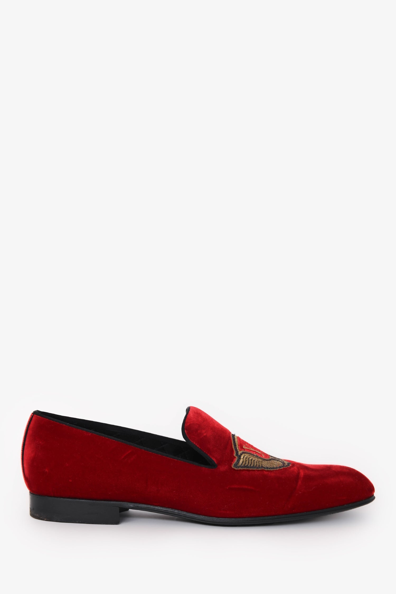 Louis Vuitton Red Velvet Slip-On 'Auteuil' Loafers Size 9 Mens