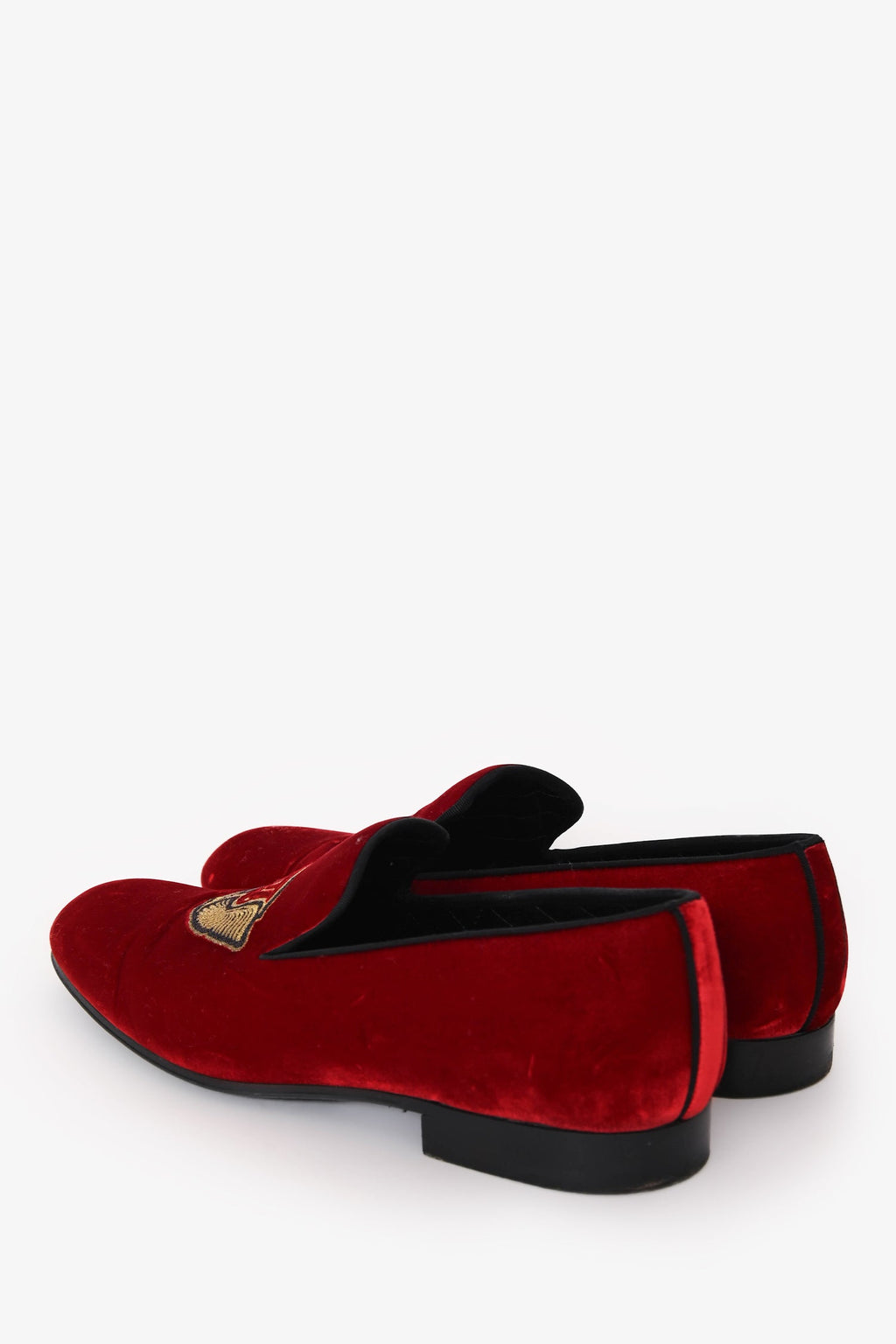 Louis Vuitton Red Velvet Slip-On 'Auteuil' Loafers Size 9 Mens