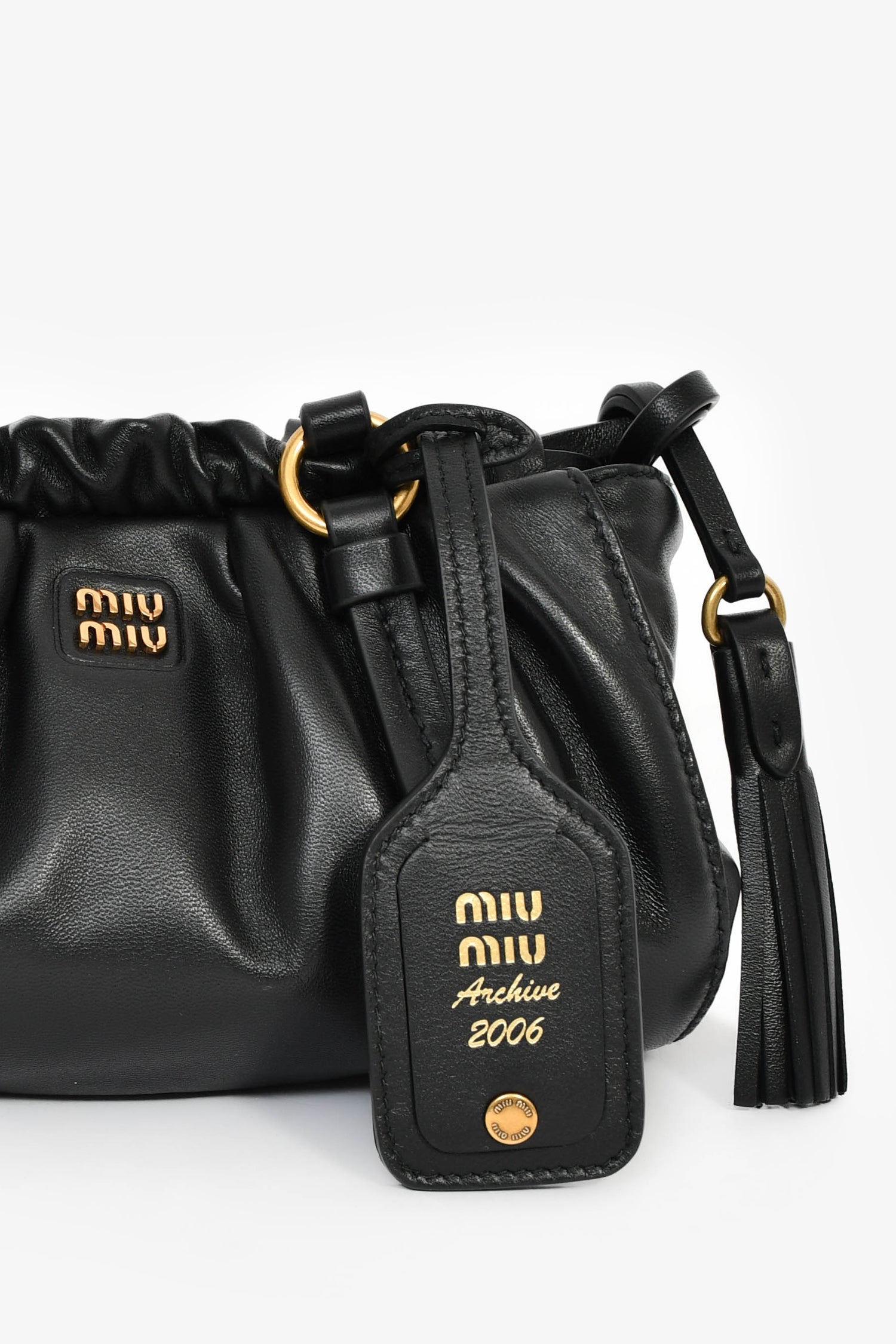 Miu Miu Black Leather Mini Joie Nappa Shoulder Bag