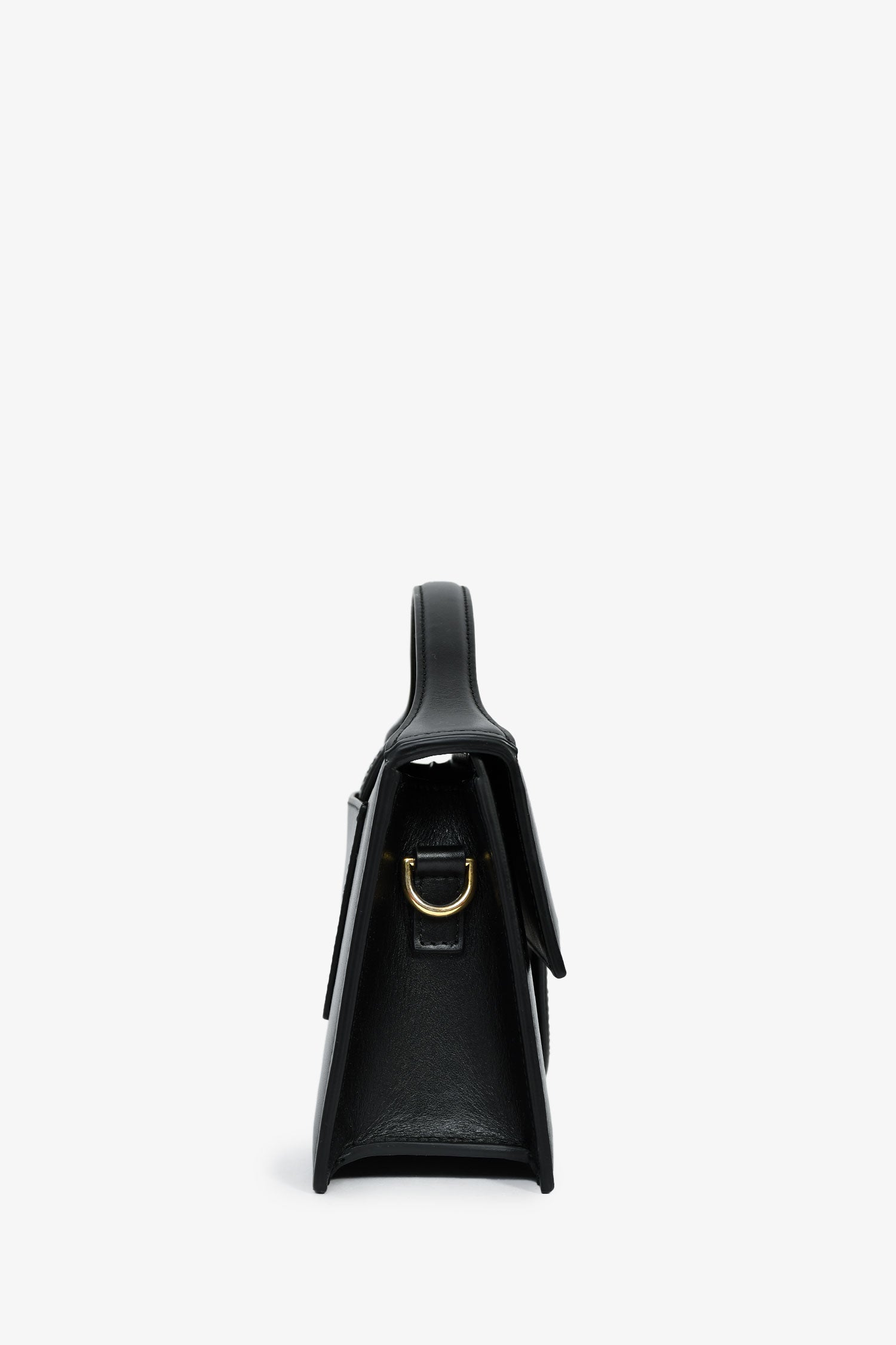 Jacquemus Black Leather Le Grand Bambino Top Handle with Strap