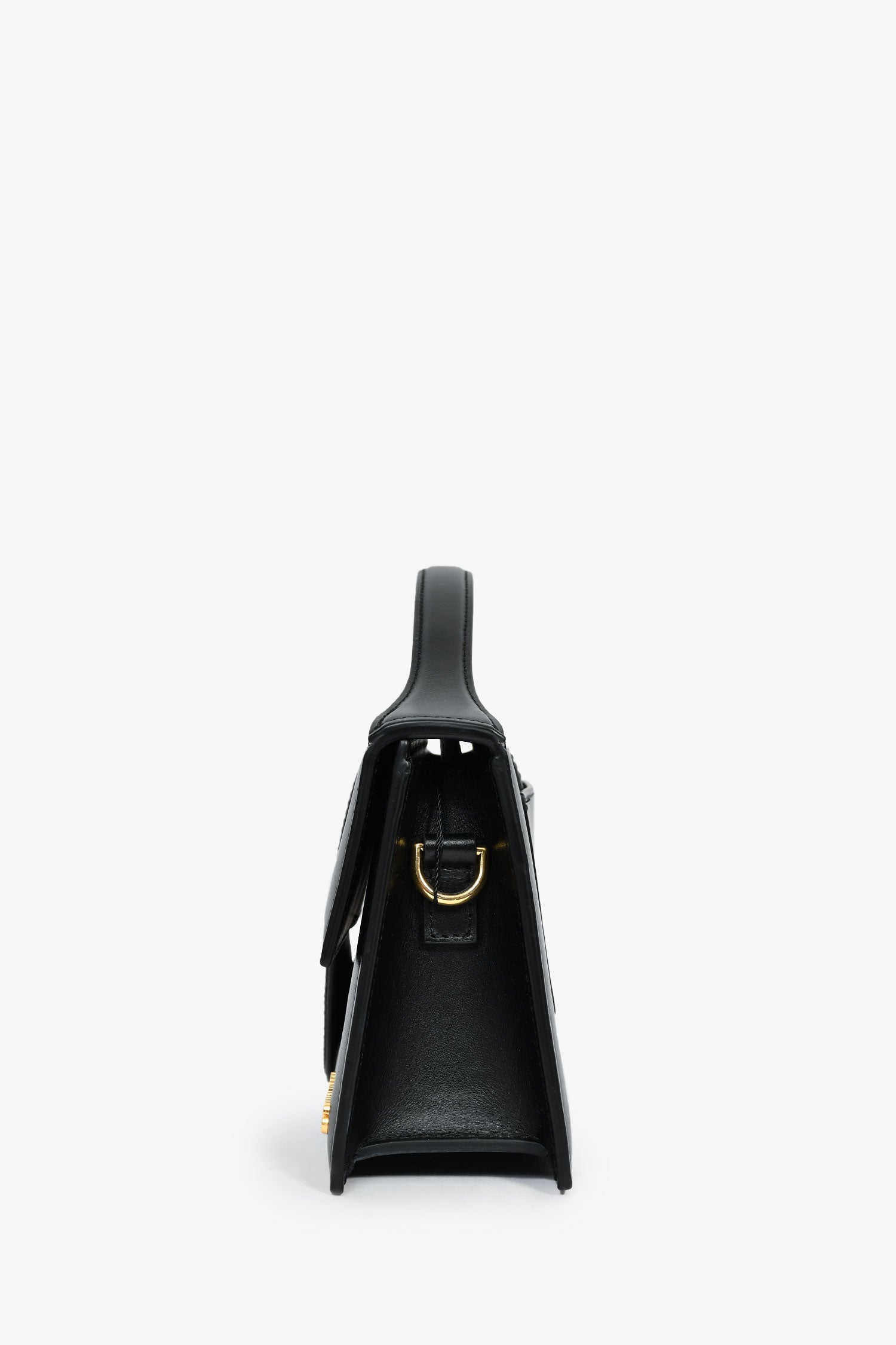 Jacquemus Black Leather Le Grand Bambino Top Handle with Strap