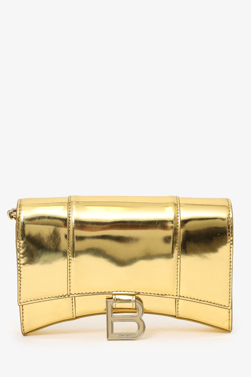 Balenciaga Gold Hourglass Wallet On Chain