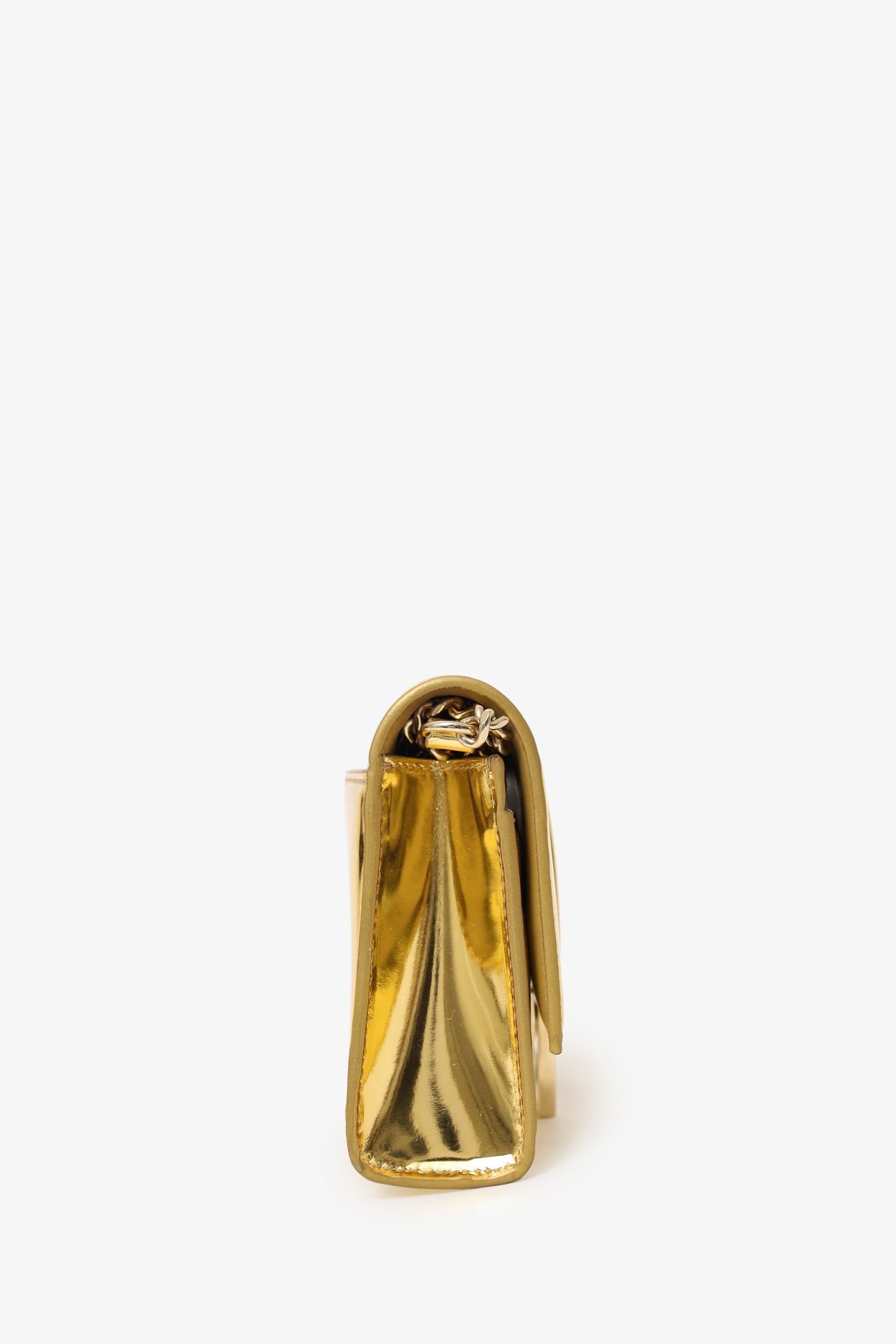 Balenciaga Gold Hourglass Wallet On Chain