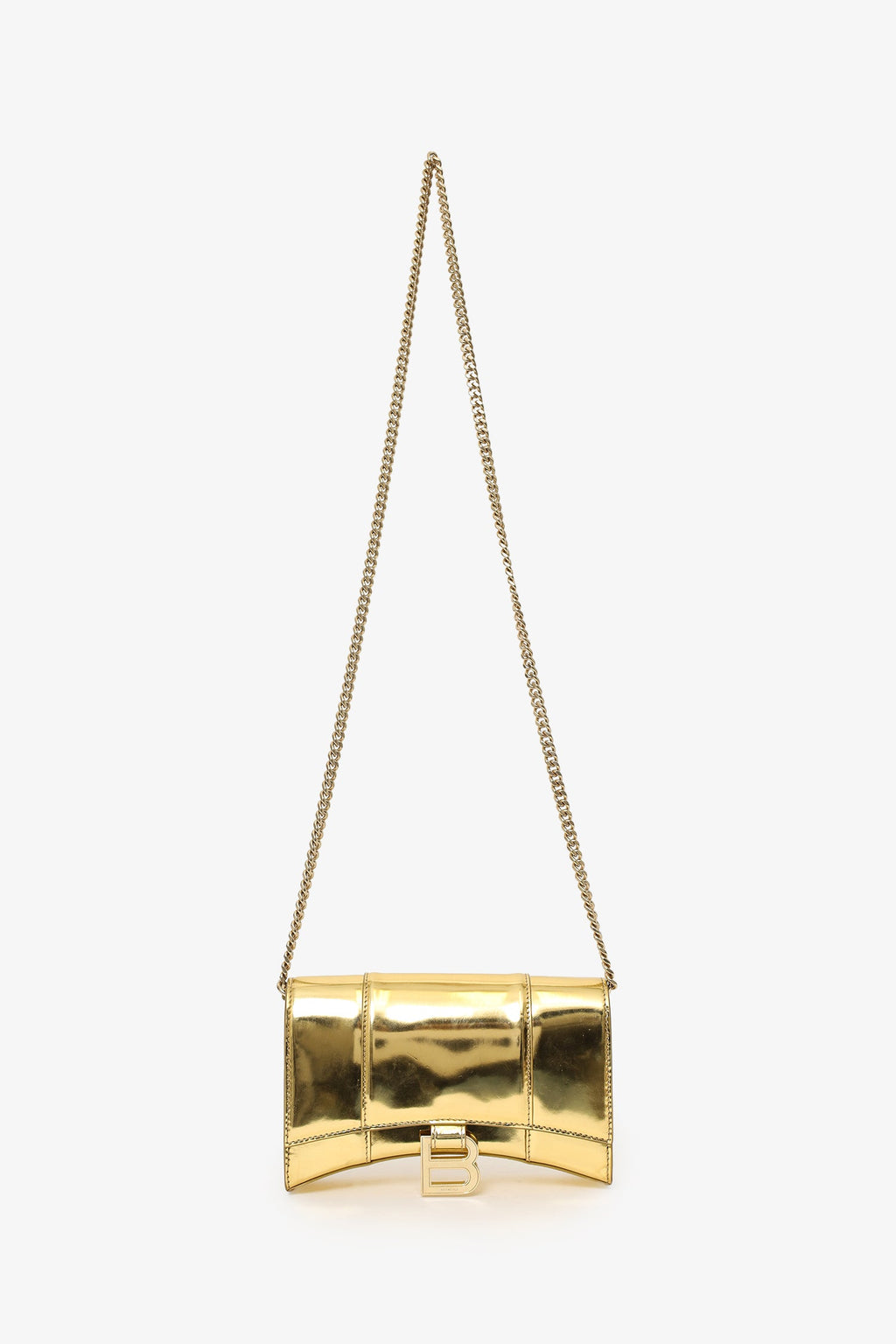 Balenciaga Gold Hourglass Wallet On Chain