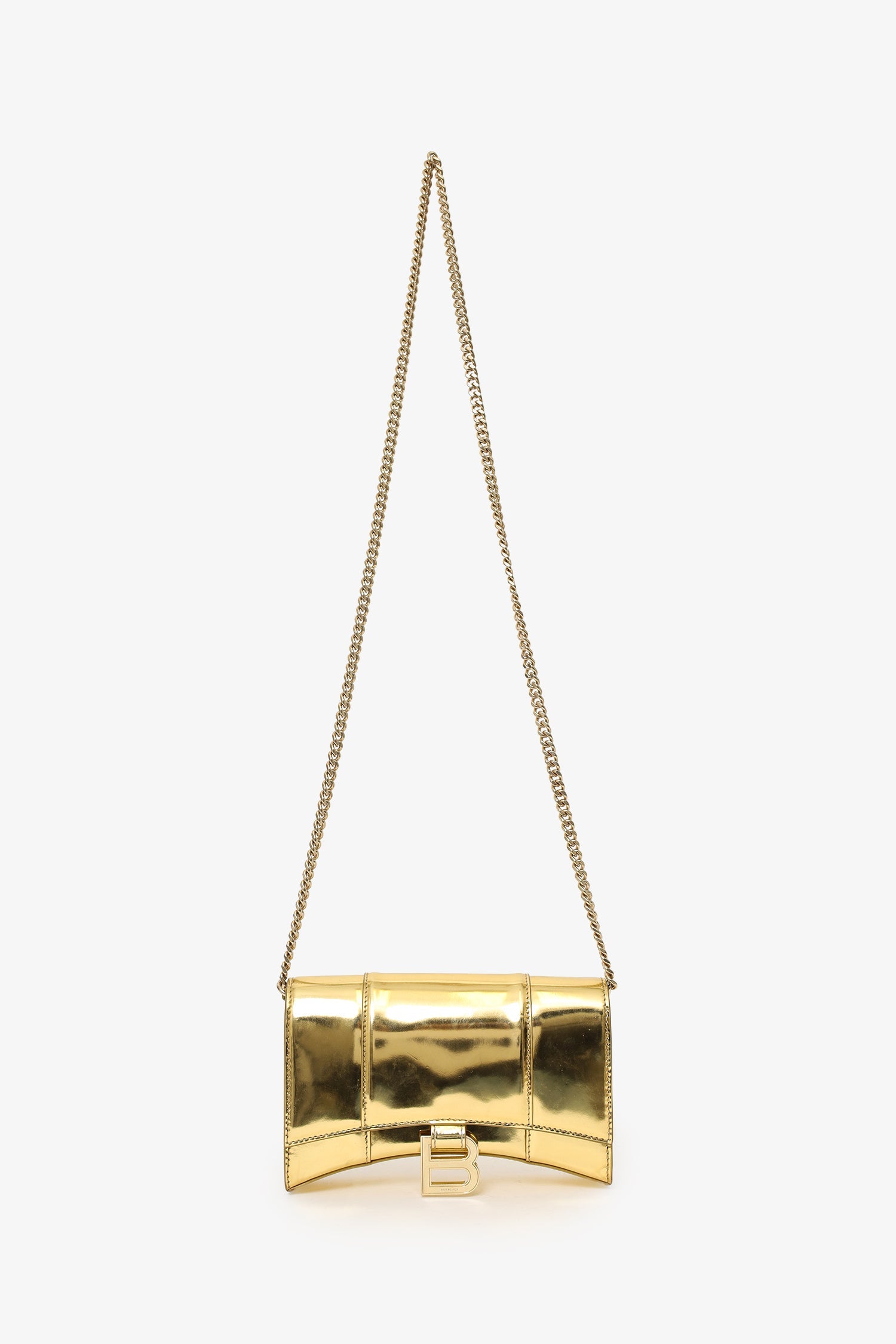 Balenciaga Gold Hourglass Wallet On Chain