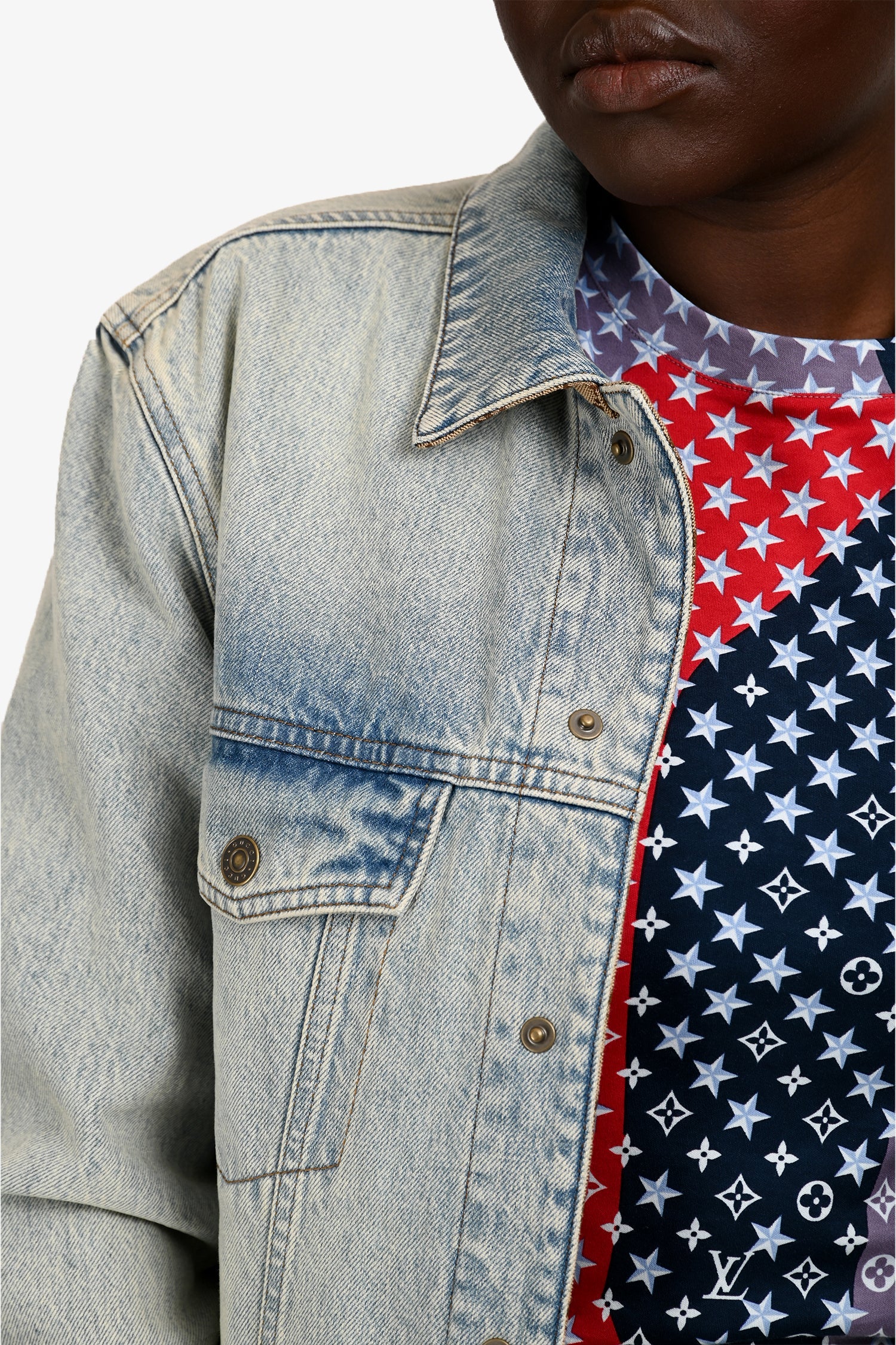 Gucci Blue Denim/GG Jacquard Reversible Jacket Size 46 Mens