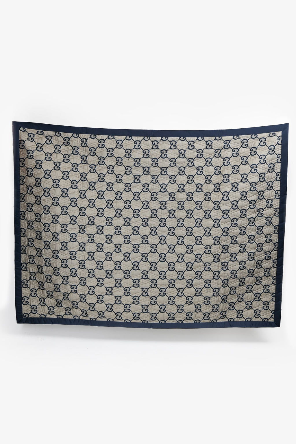 Gucci Beige/Blue Double-Sided GG Quilted Cotton Blanket