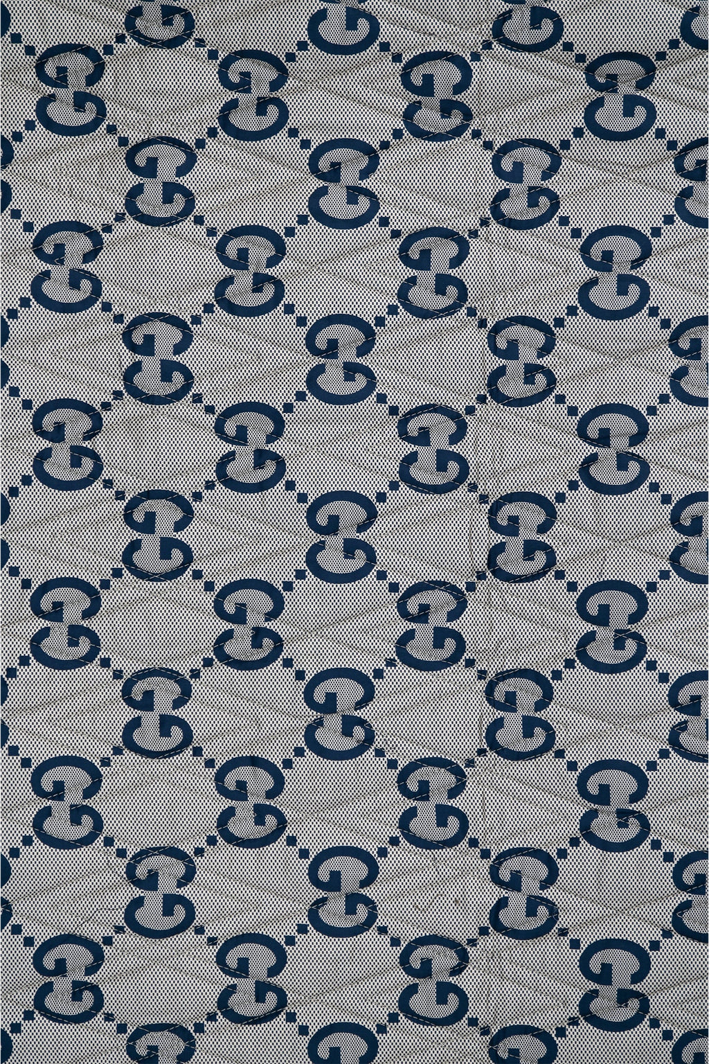 Gucci Beige/Blue Double-Sided GG Quilted Cotton Blanket