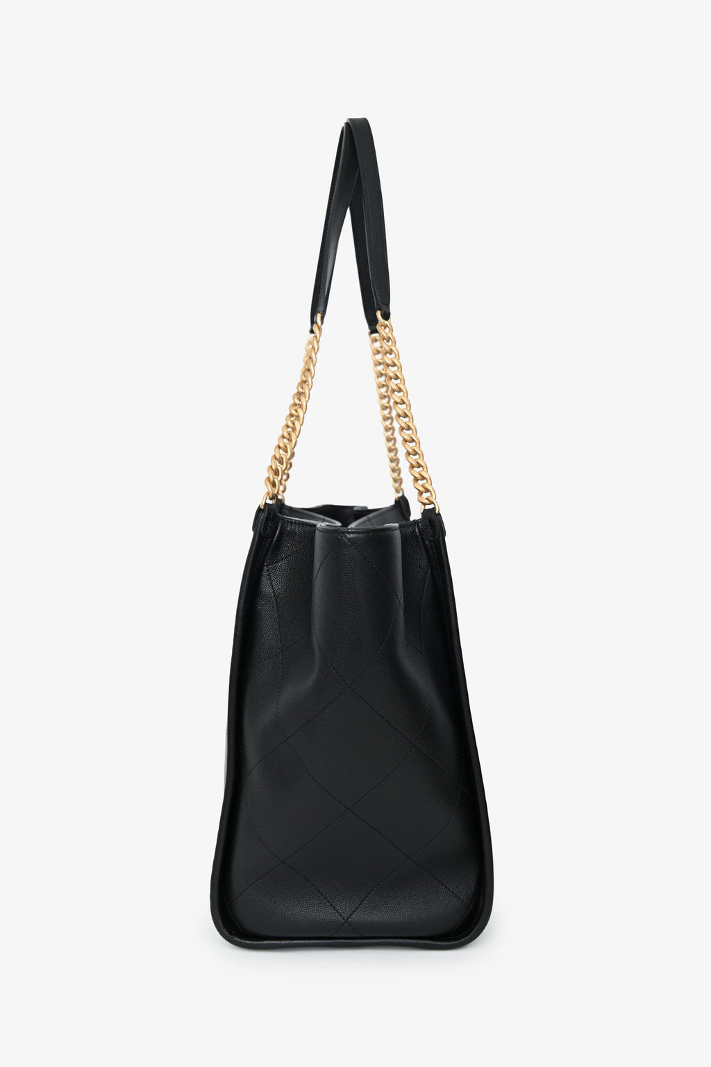 Pre-Loved Chanel™ 2025 Black Lambskin CC Large Shopping Tote with Pouch