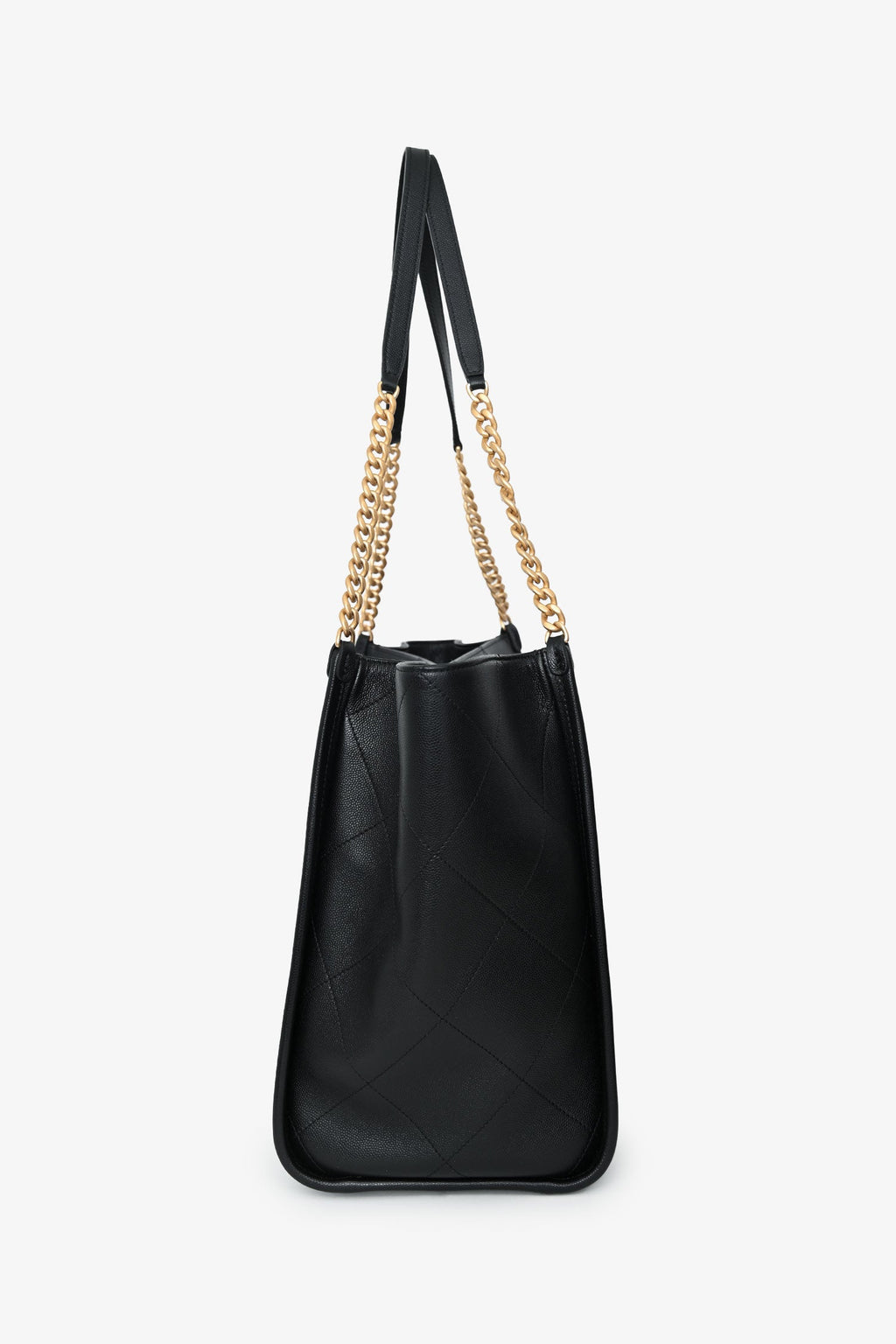 Pre-Loved Chanel™ 2025 Black Lambskin CC Large Shopping Tote with Pouch