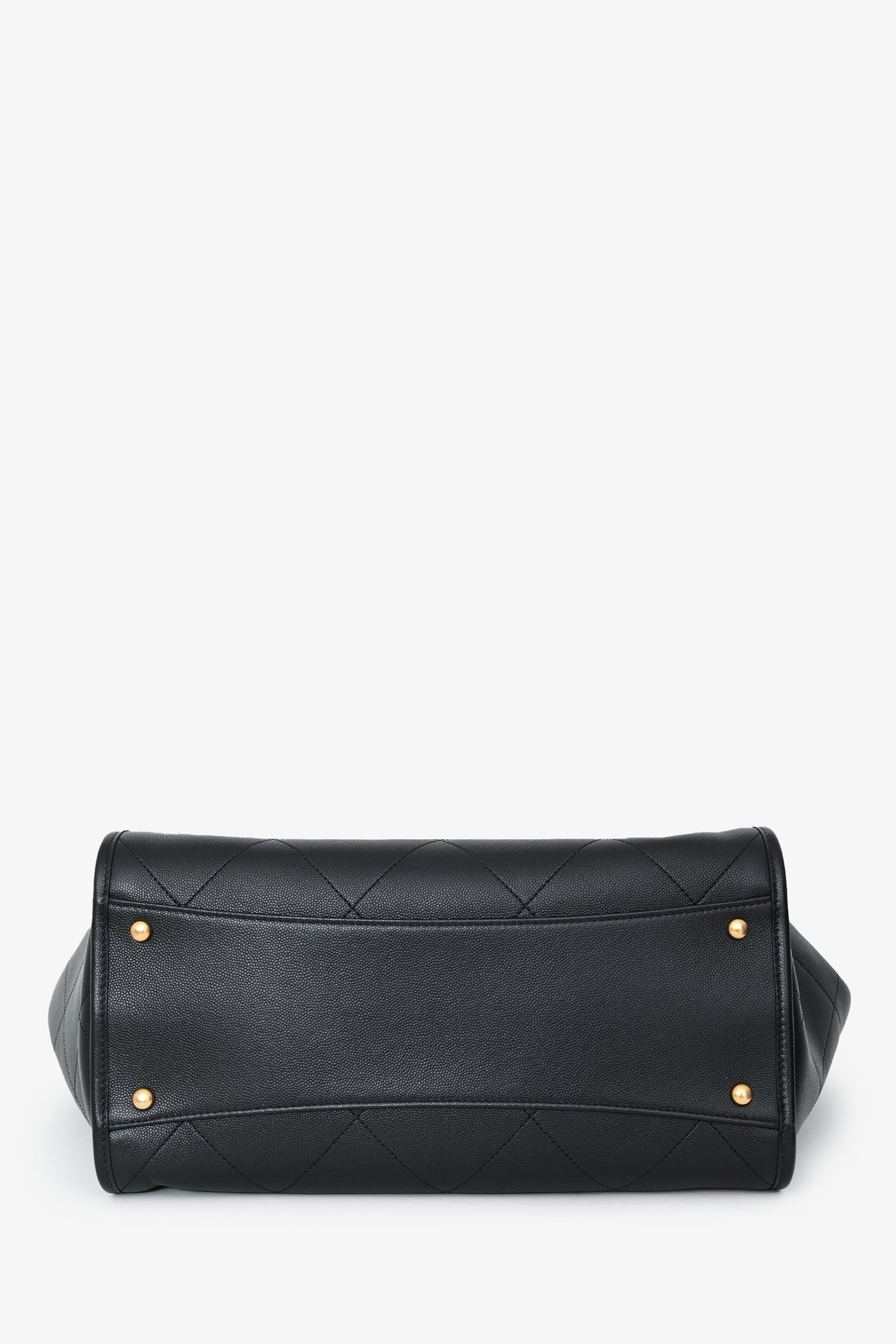 Pre-Loved Chanel™ 2025 Black Lambskin CC Large Shopping Tote with Pouch
