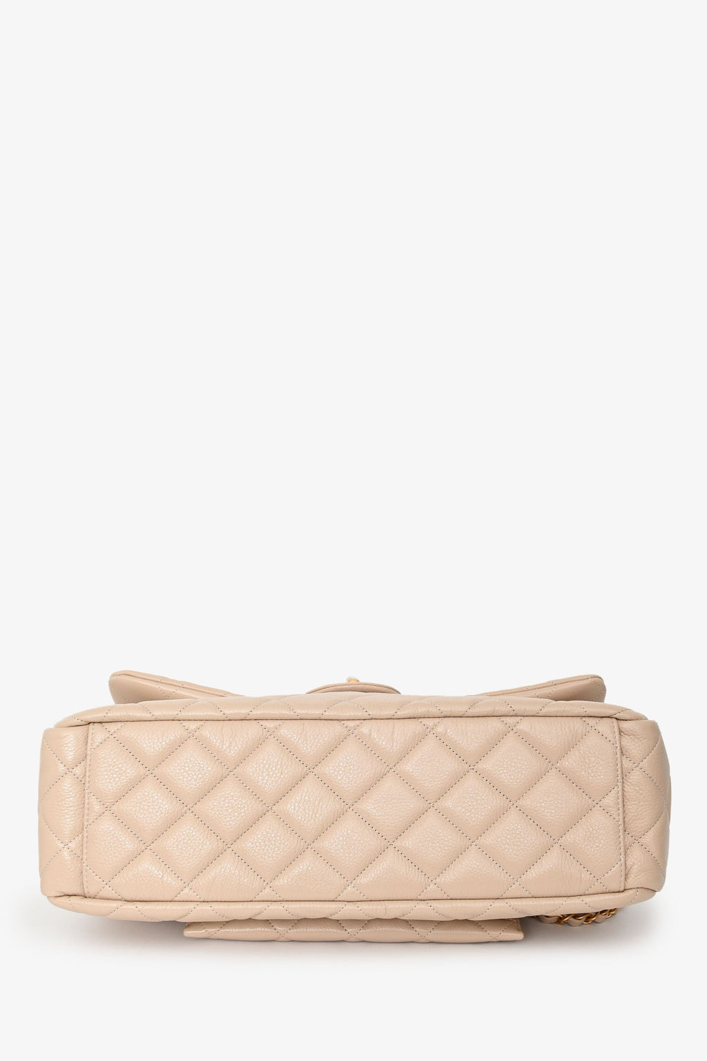Pre-Loved Chanel™ Beige Calfskin Leather Airline XXL Single Flap Bag