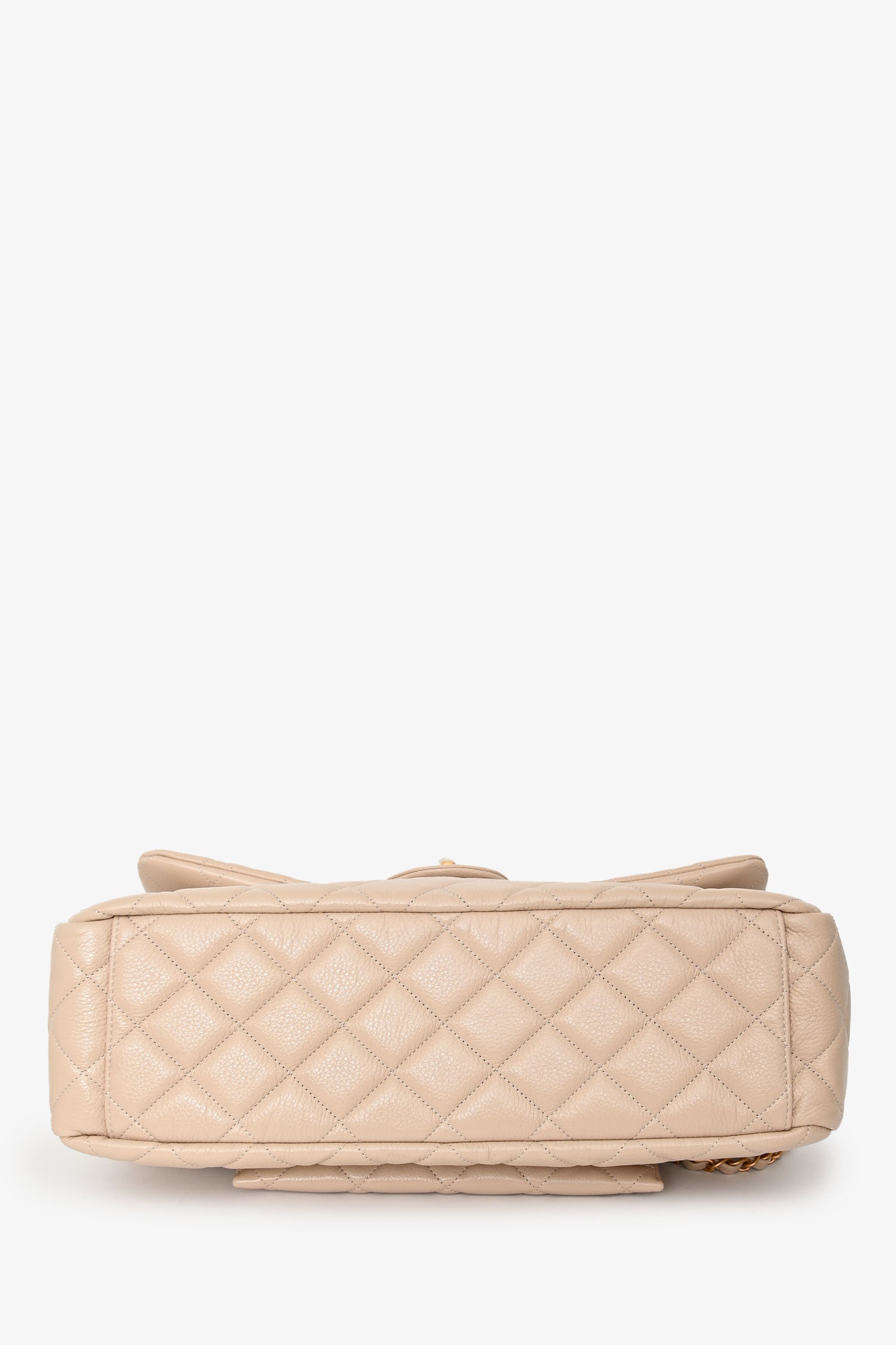 Pre-Loved Chanel™ Beige Calfskin Leather Airline XXL Single Flap Bag