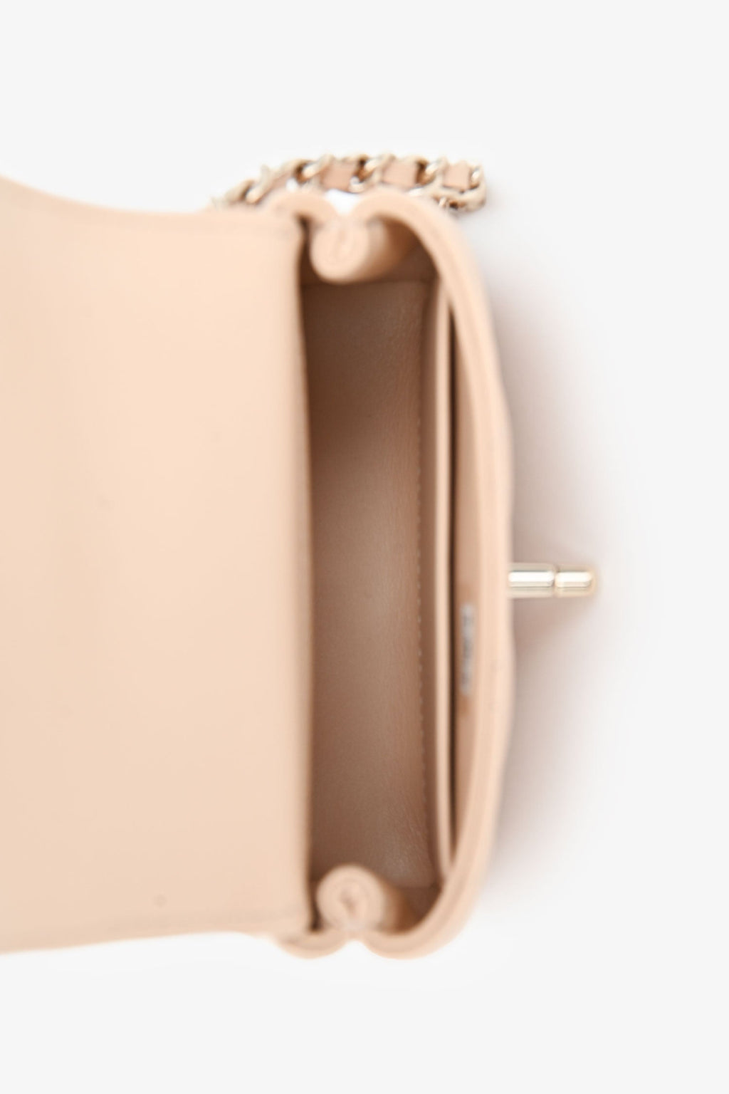 Pre-Loved Chanel™ Beige Caviar Leather Micro Coco Top Handle Bag with Chain