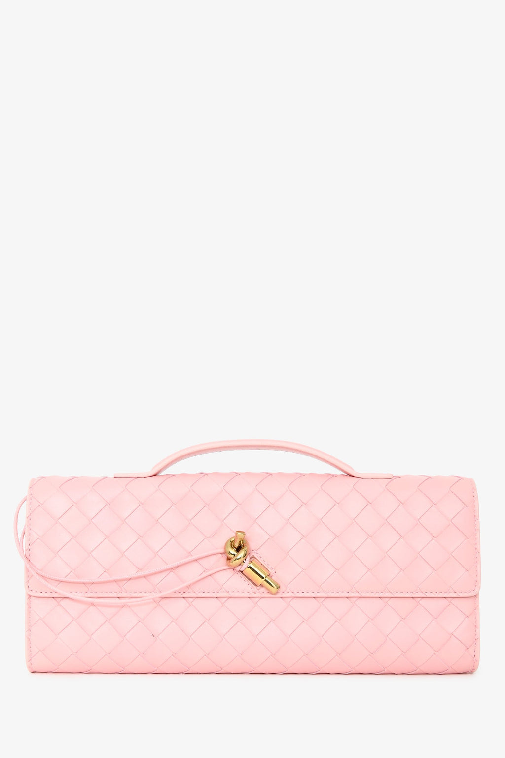 Bottega Veneta Pink Leather 'Andiamo' Clutch