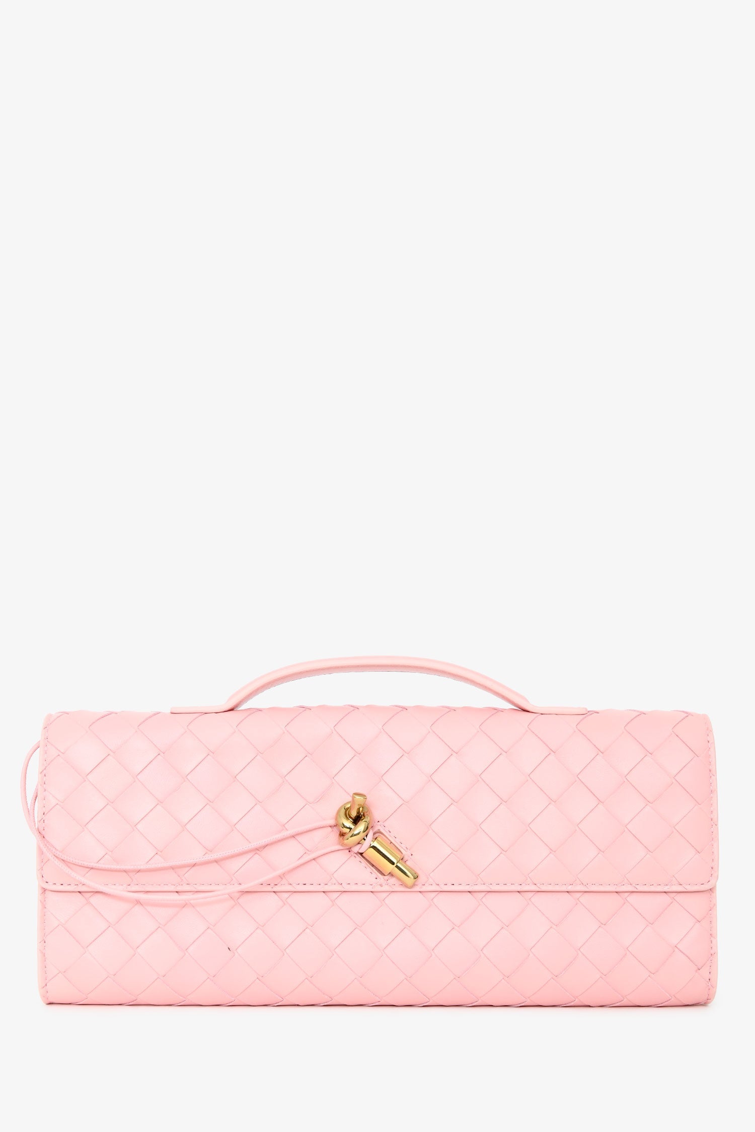 Bottega Veneta Pink Leather 'Andiamo' Clutch