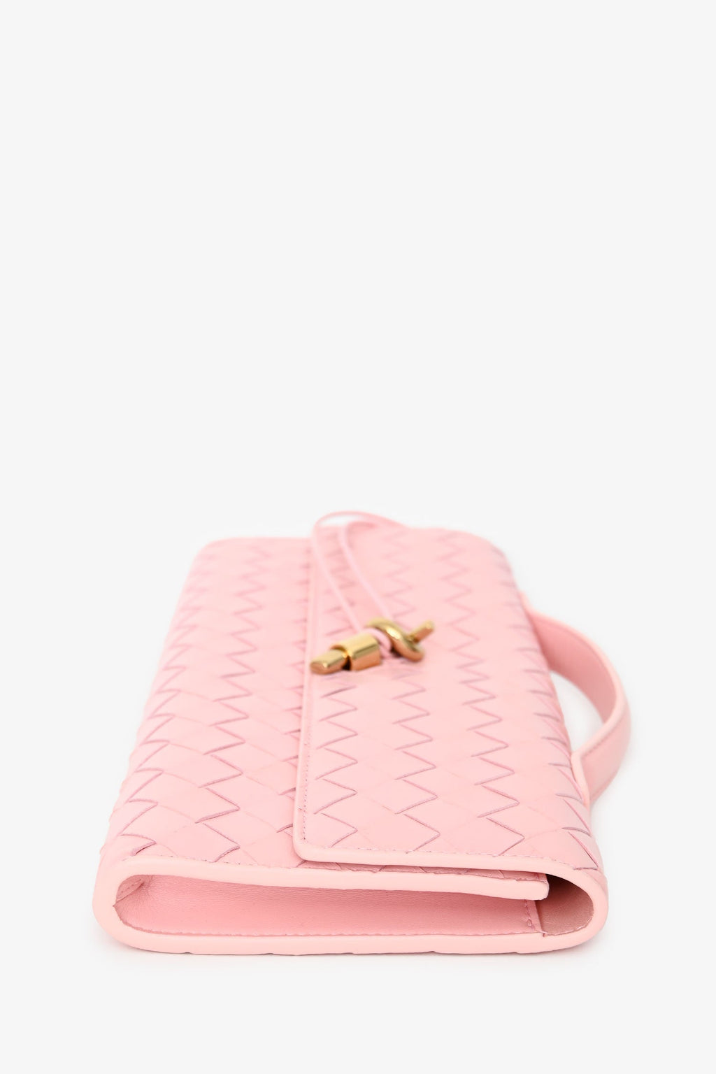 Bottega Veneta Pink Leather 'Andiamo' Clutch