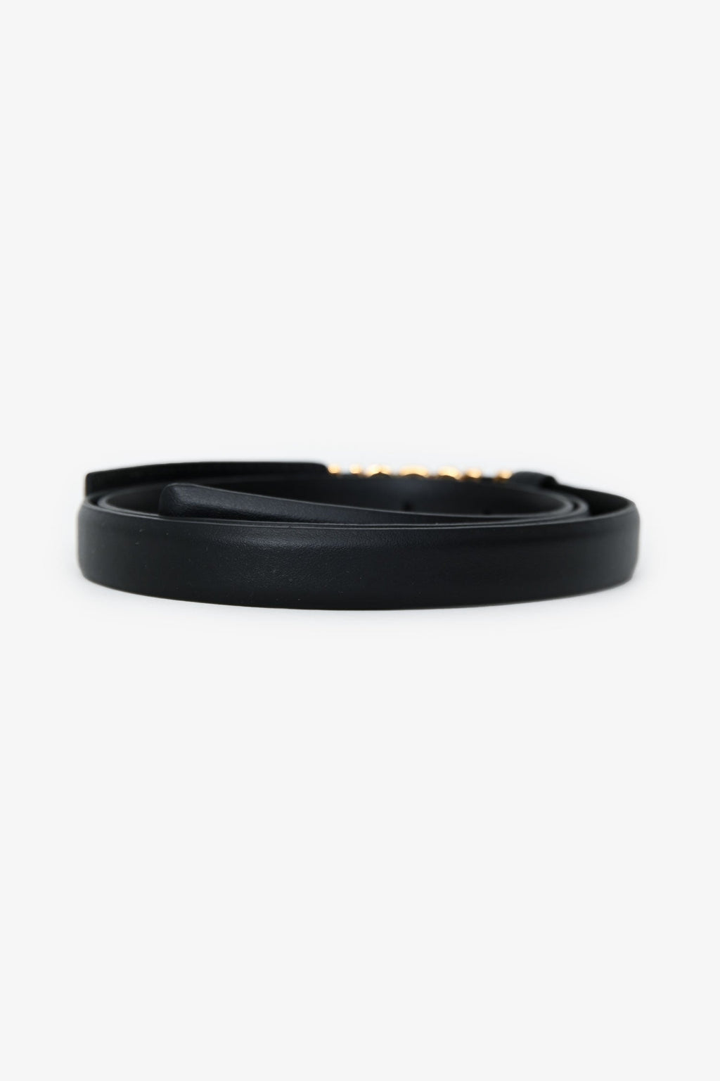 Moschino Black Leather Logo Belt