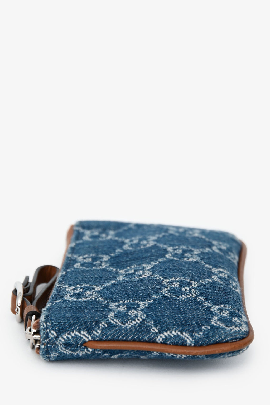 Gucci Blue/Brown Denim/Leather Trim GG Coin Pouch