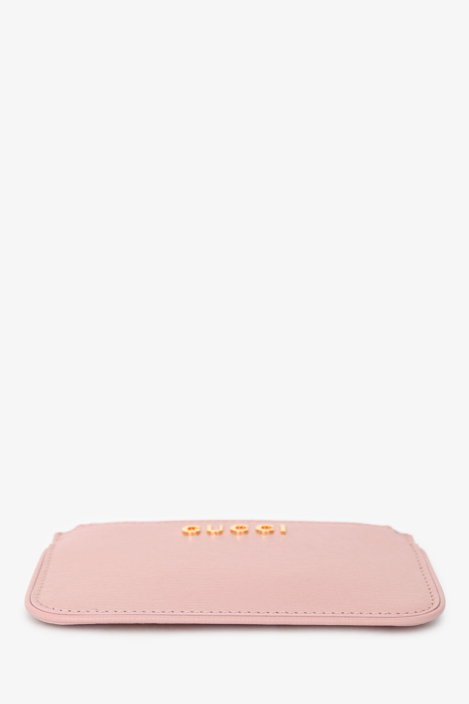 Gucci Pink Leather Logo Zip Wallet With Keychain