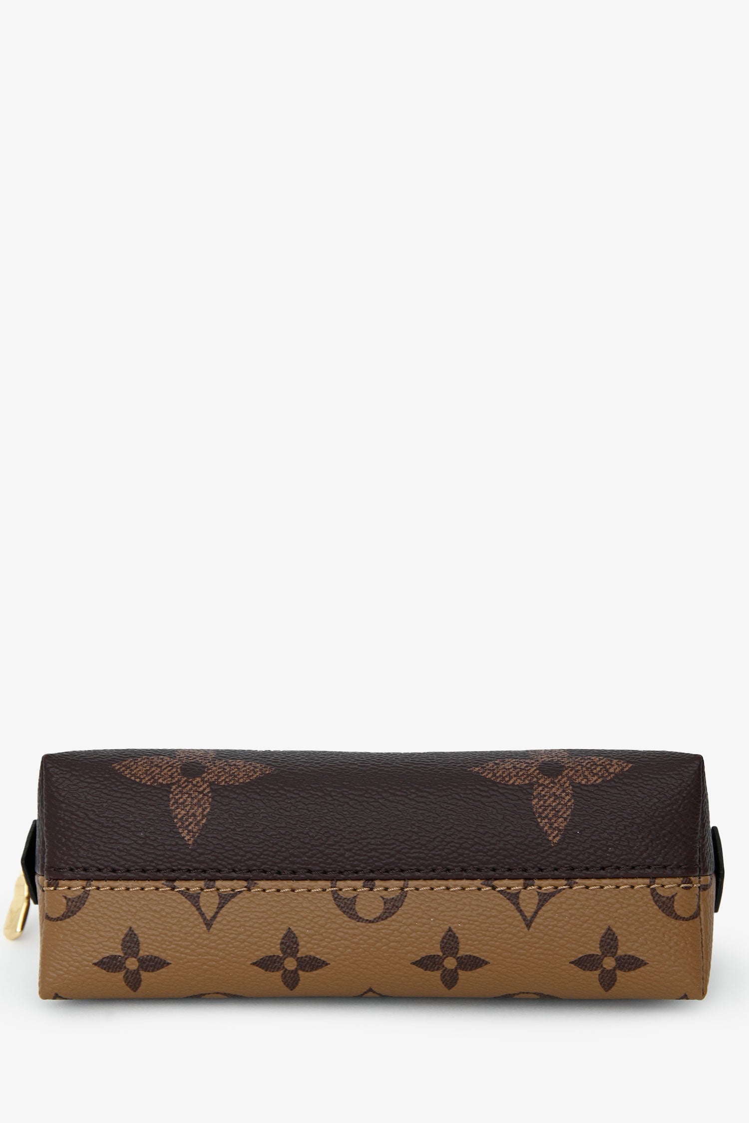 Louis Vuitton Brown Coated Canvas Logo Reversible Cosmetic Bag