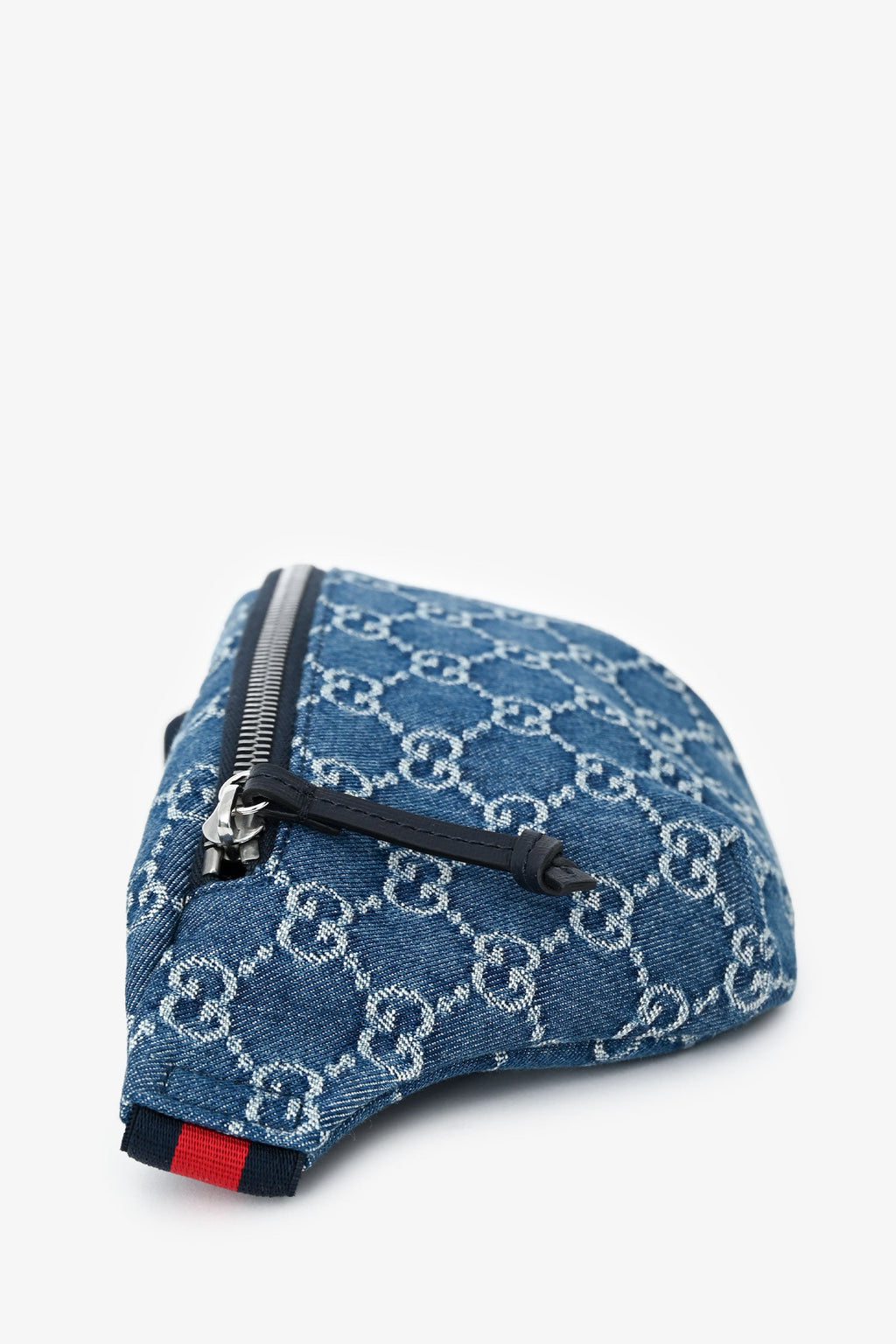Gucci Blue Denim GG Web Belt Bag