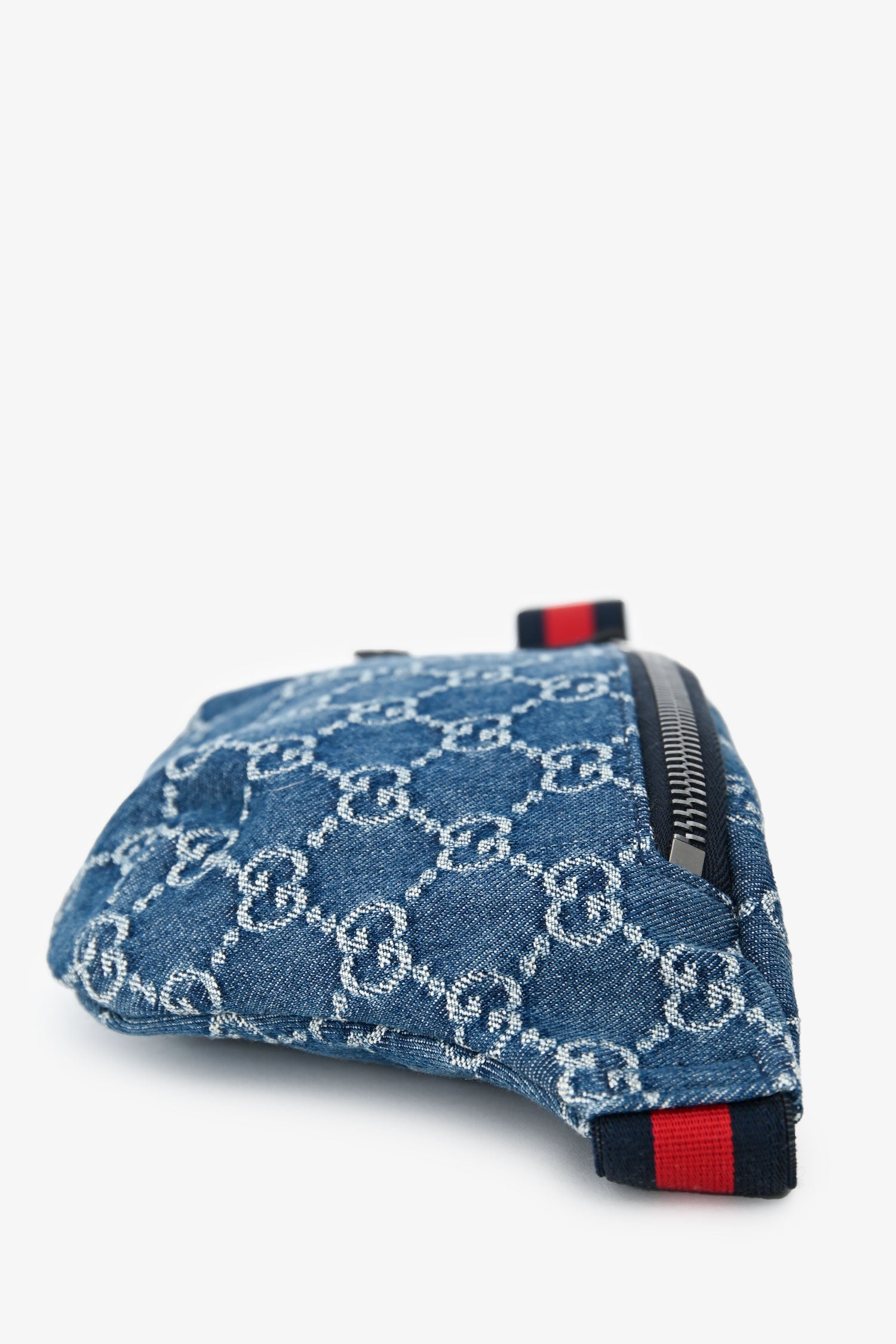 Gucci Blue Denim GG Web Belt Bag