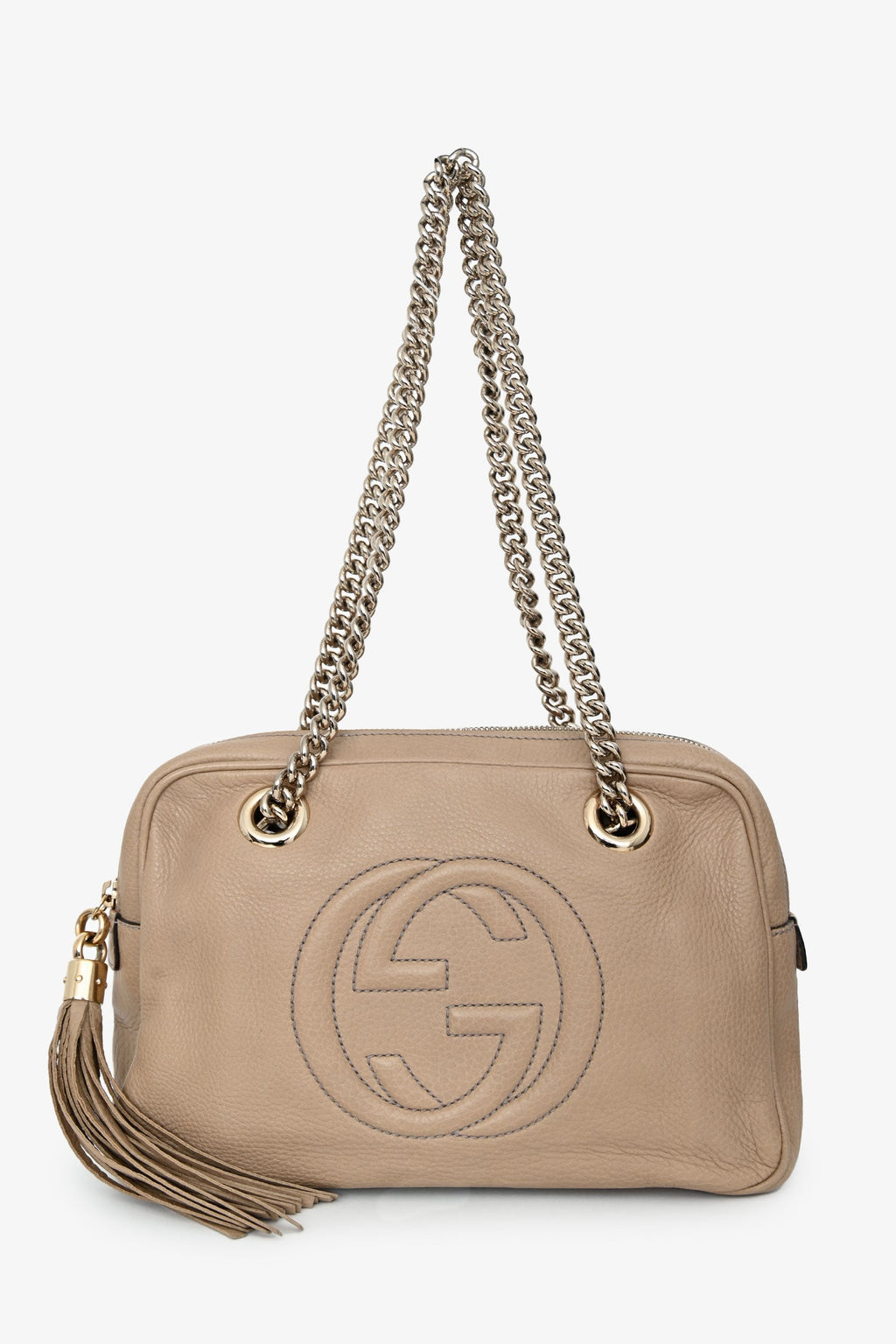 Gucci Brown Leather GG 'Soho' Camera Shoulder Bag