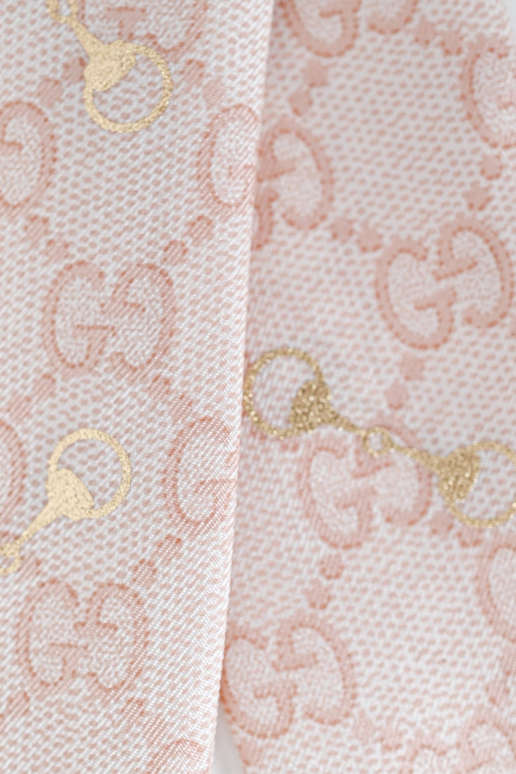 Gucci Pink Silk Monogram Twilly