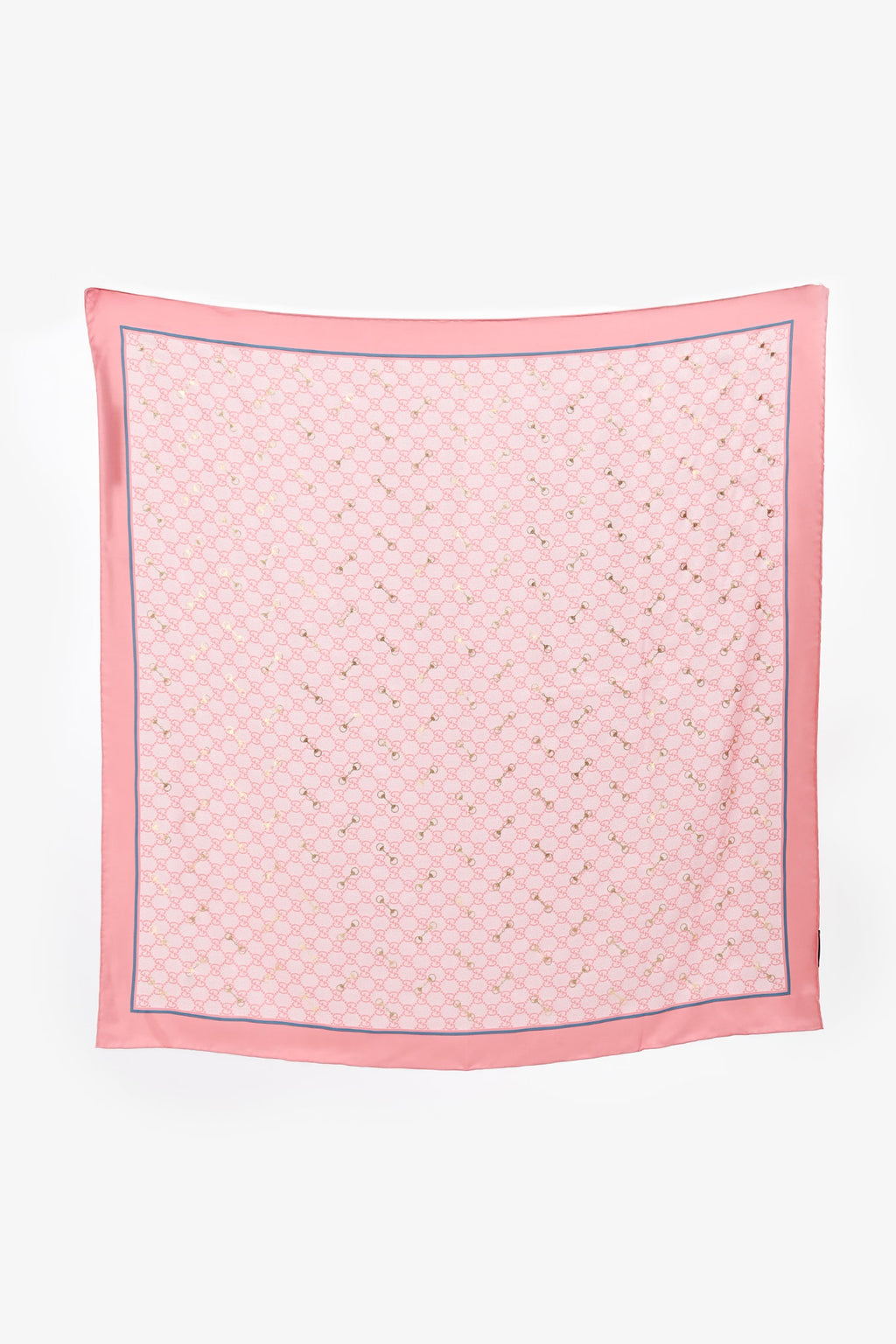 Gucci Pink/Gold Silk Monogram Scarf