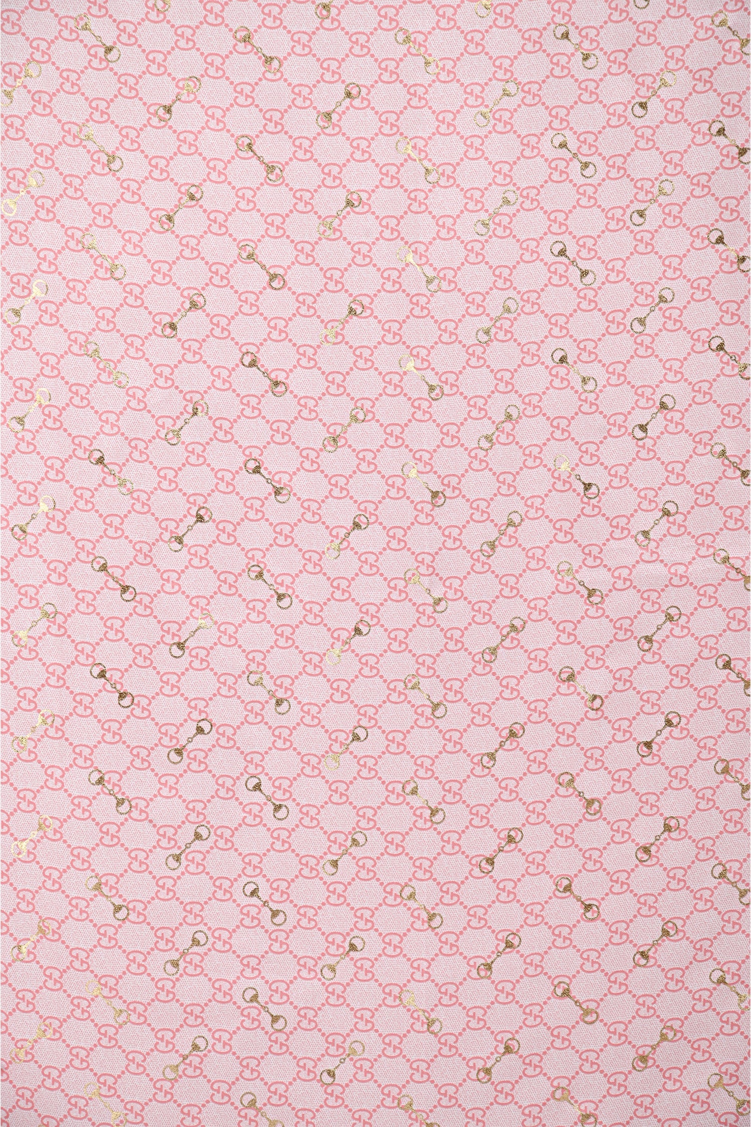 Gucci Pink/Gold Silk Monogram Scarf
