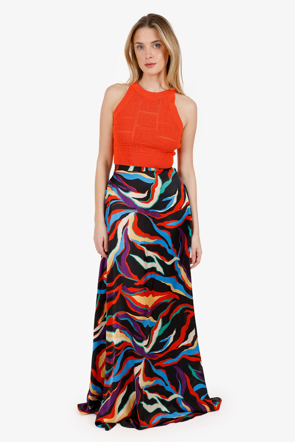 Greta Constantine Black/Multicolour Maxi Skirt Estimated Size XS/S