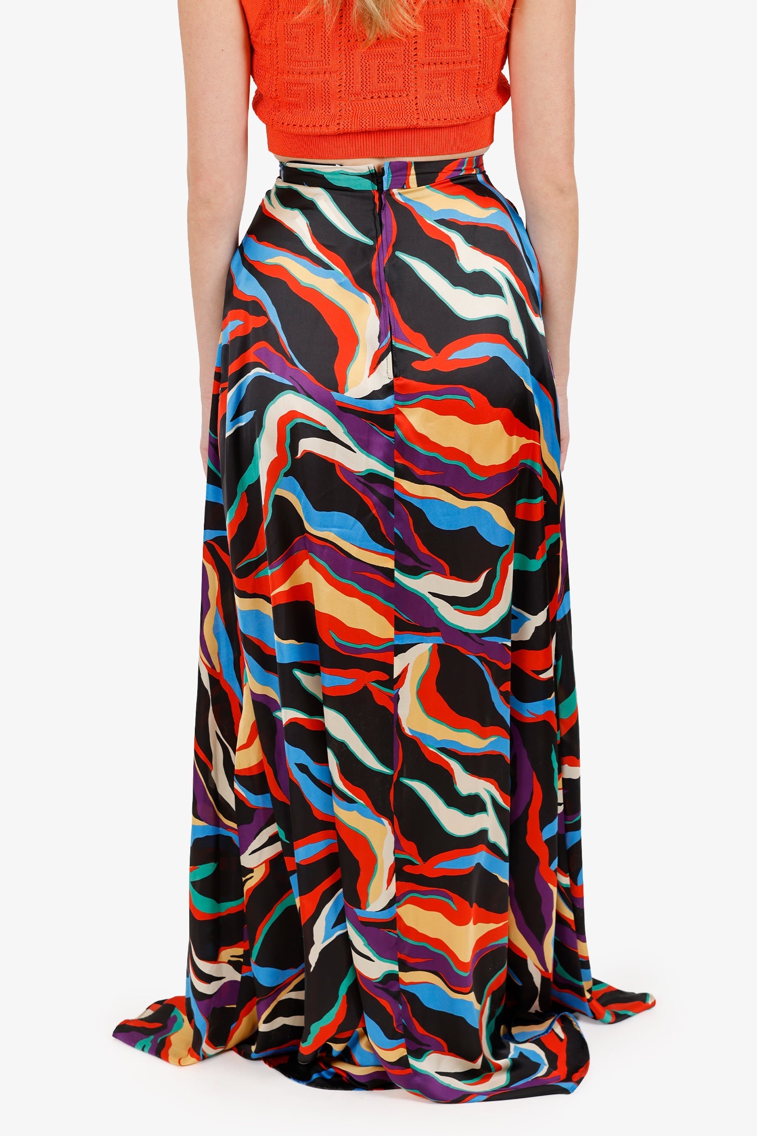 Greta Constantine Black/Multicolour Maxi Skirt Estimated Size XS/S