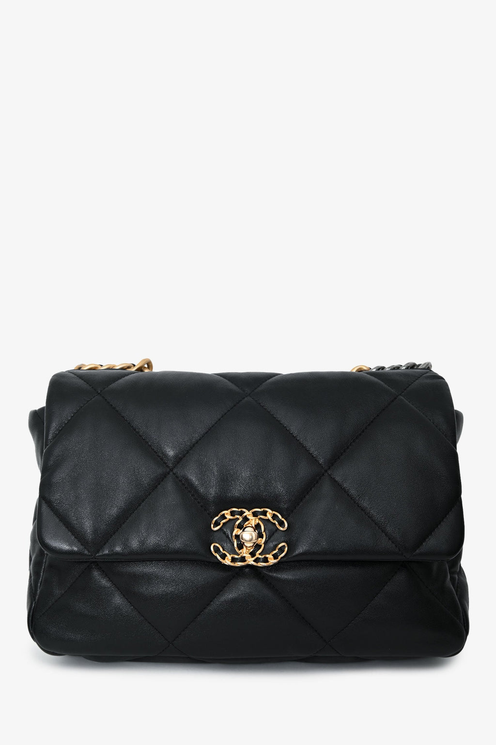 Pre-Loved Chanel™ Black Leather Chanel 19 Medium Flap Bag
