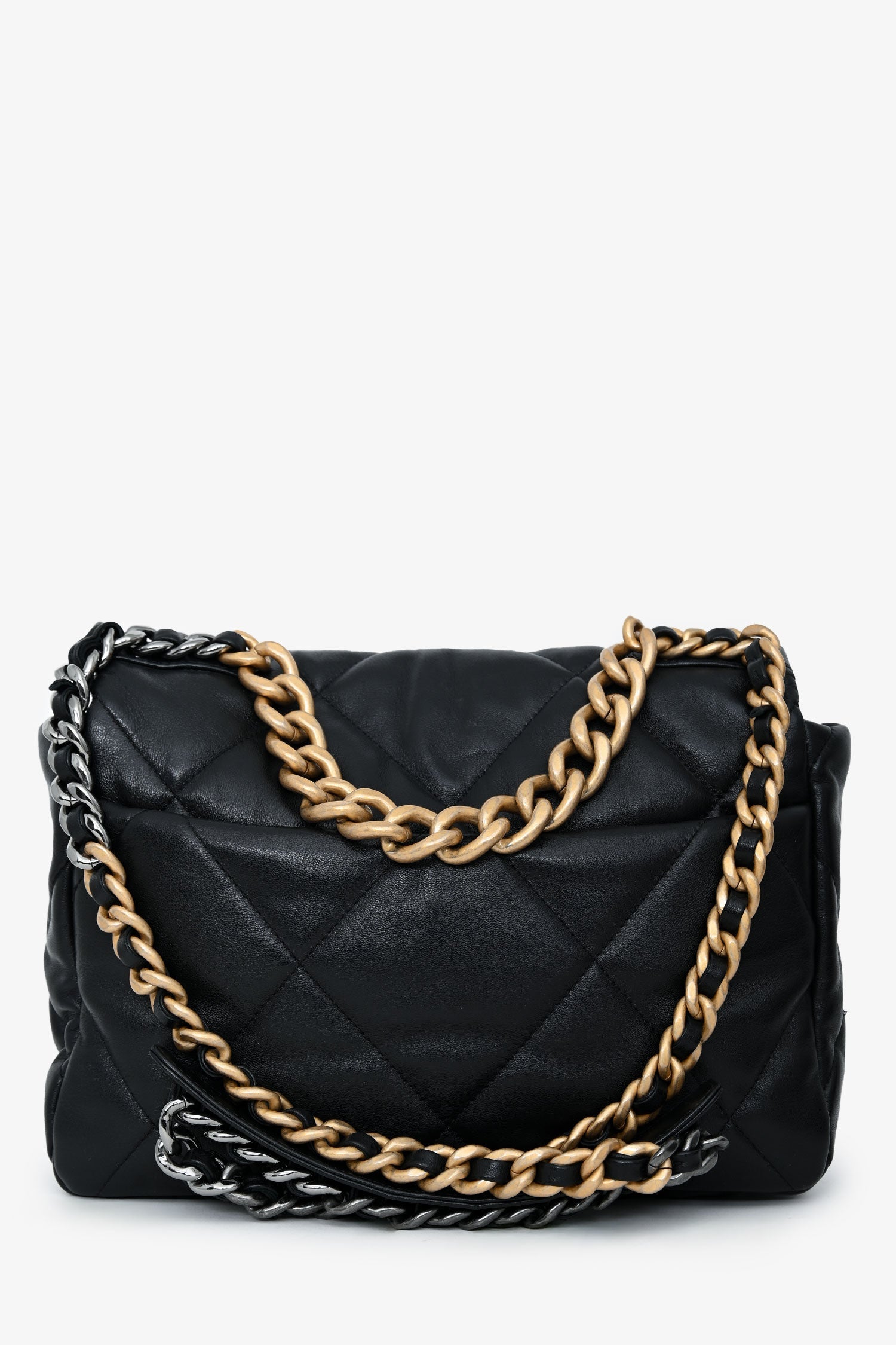 Pre-Loved Chanel™ Black Leather Chanel 19 Medium Flap Bag