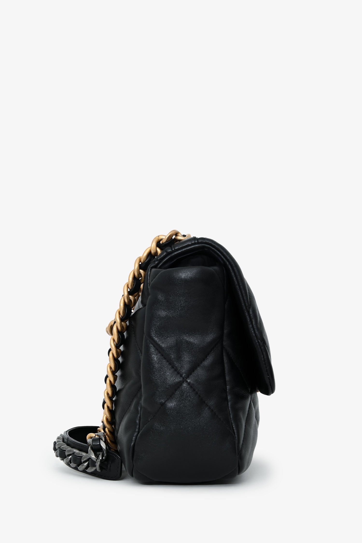 Pre-Loved Chanel™ Black Leather Chanel 19 Medium Flap Bag