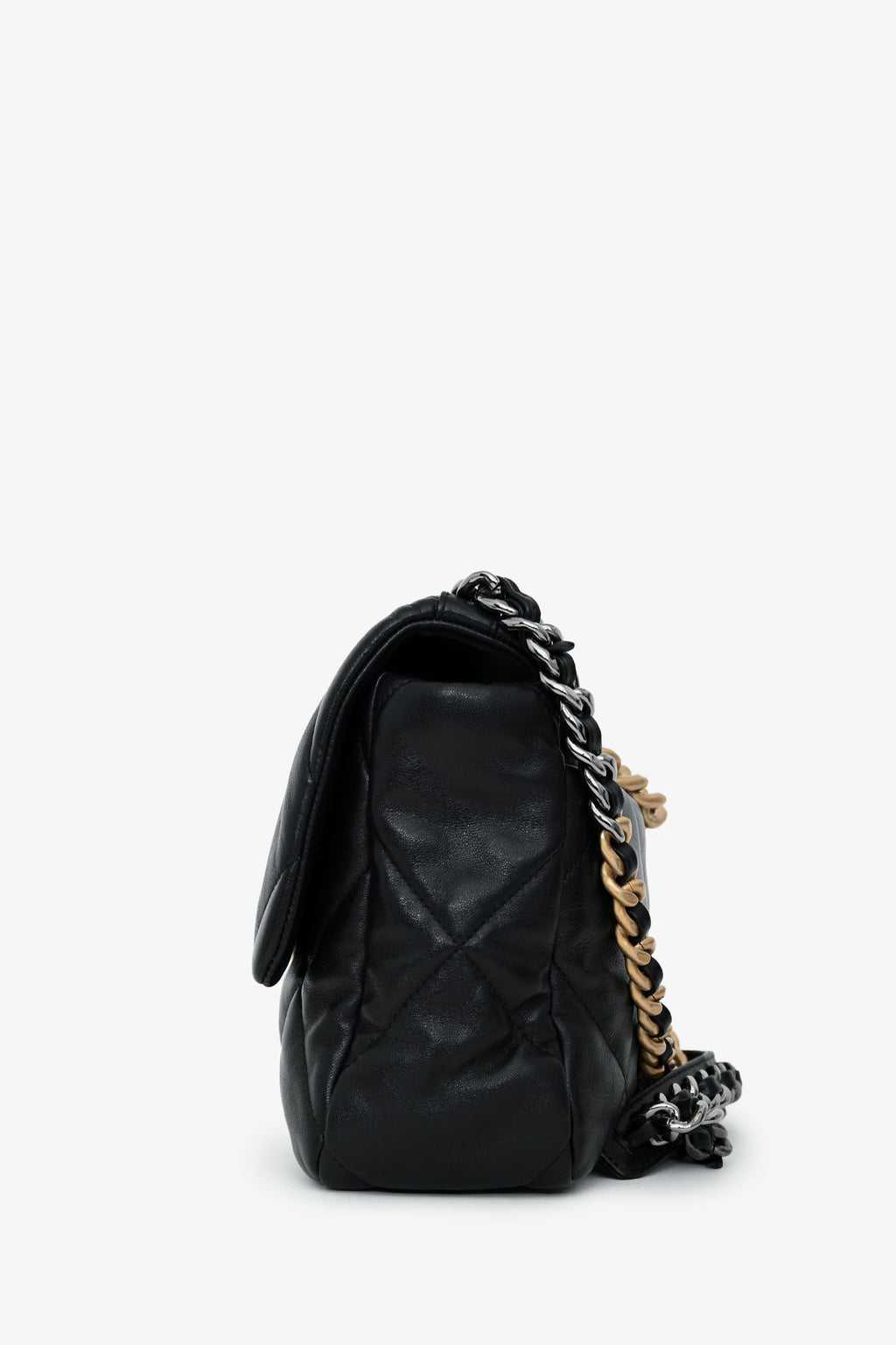 Pre-Loved Chanel™ Black Leather Chanel 19 Medium Flap Bag