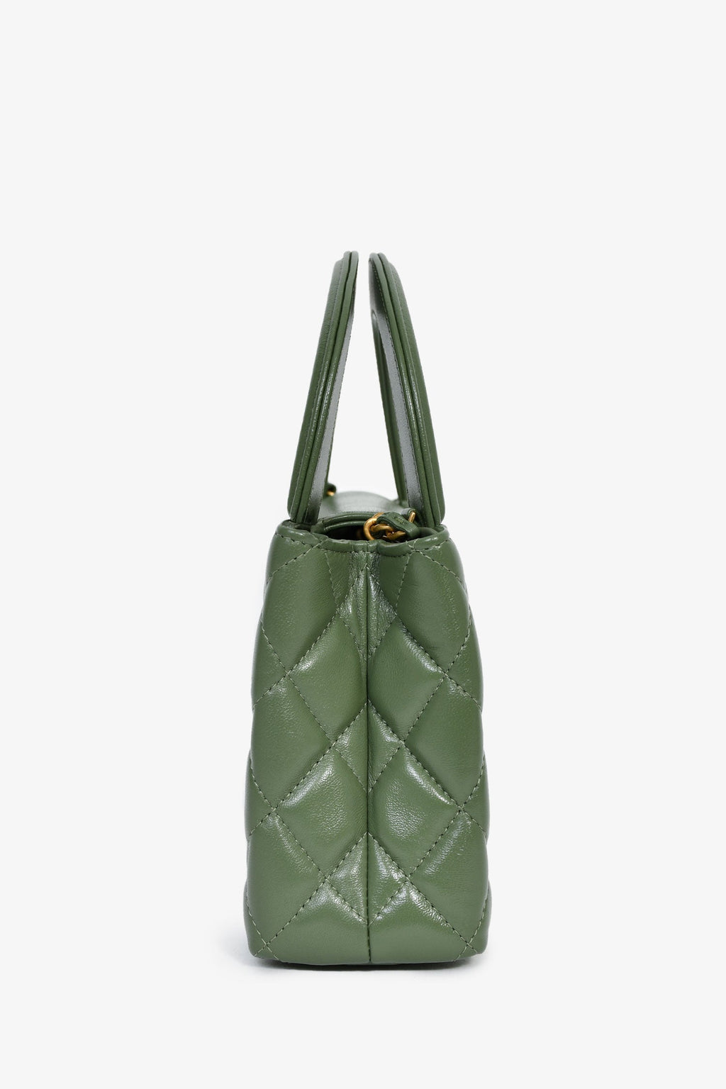 Pre-Loved Chanel™ Green Lambskin Mini Kelly Shopper Tote