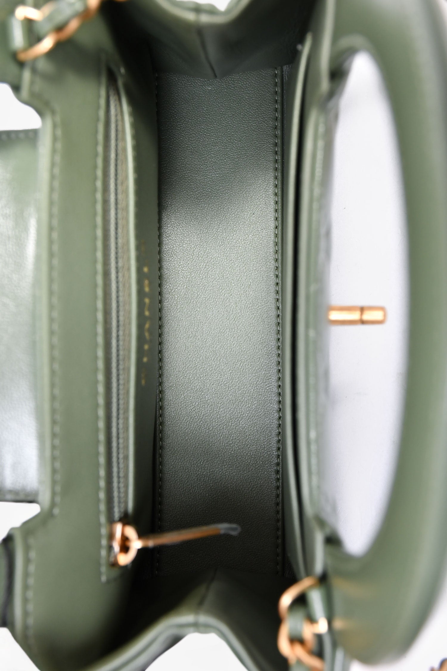 Pre-Loved Chanel™ Green Lambskin Mini Kelly Shopper Tote
