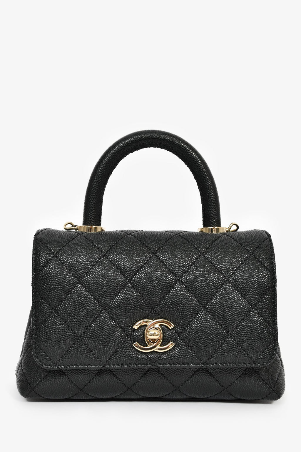 Pre-Loved Chanel™ Black Caviar Extra Mini Coco Handle Flap Bag