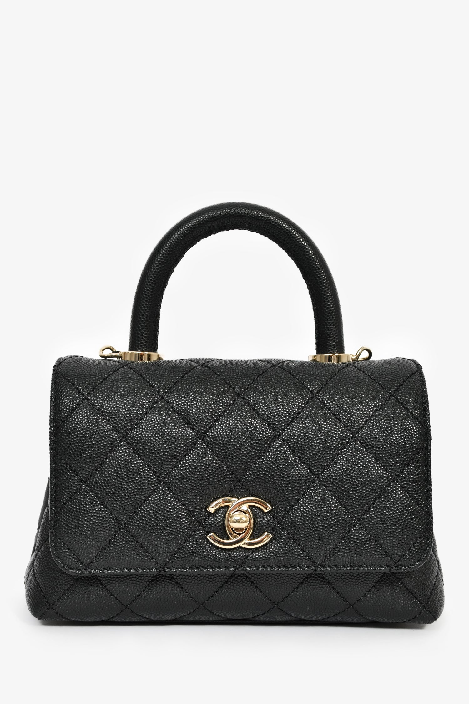 Pre-Loved Chanel™ Black Caviar Extra Mini Coco Handle Flap Bag