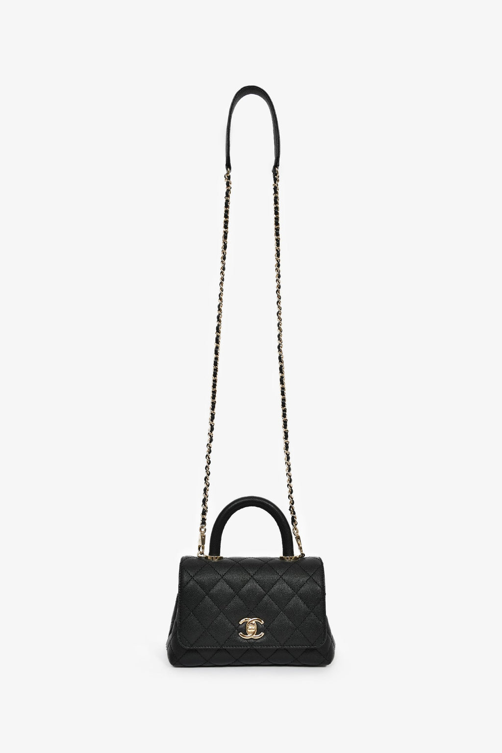 Pre-Loved Chanel™ Black Caviar Extra Mini Coco Handle Flap Bag