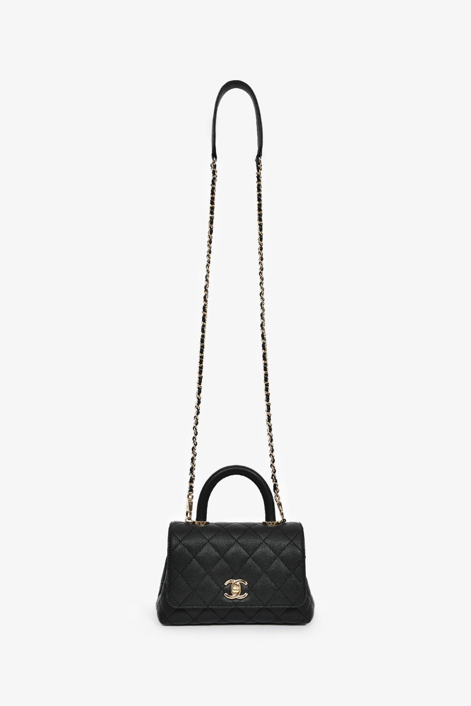 Pre-Loved Chanel™ Black Caviar Extra Mini Coco Handle Flap Bag