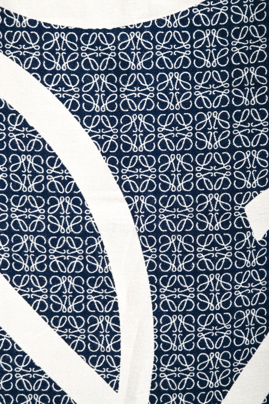 Loewe Navy/Cream Wool Anagram Blanket