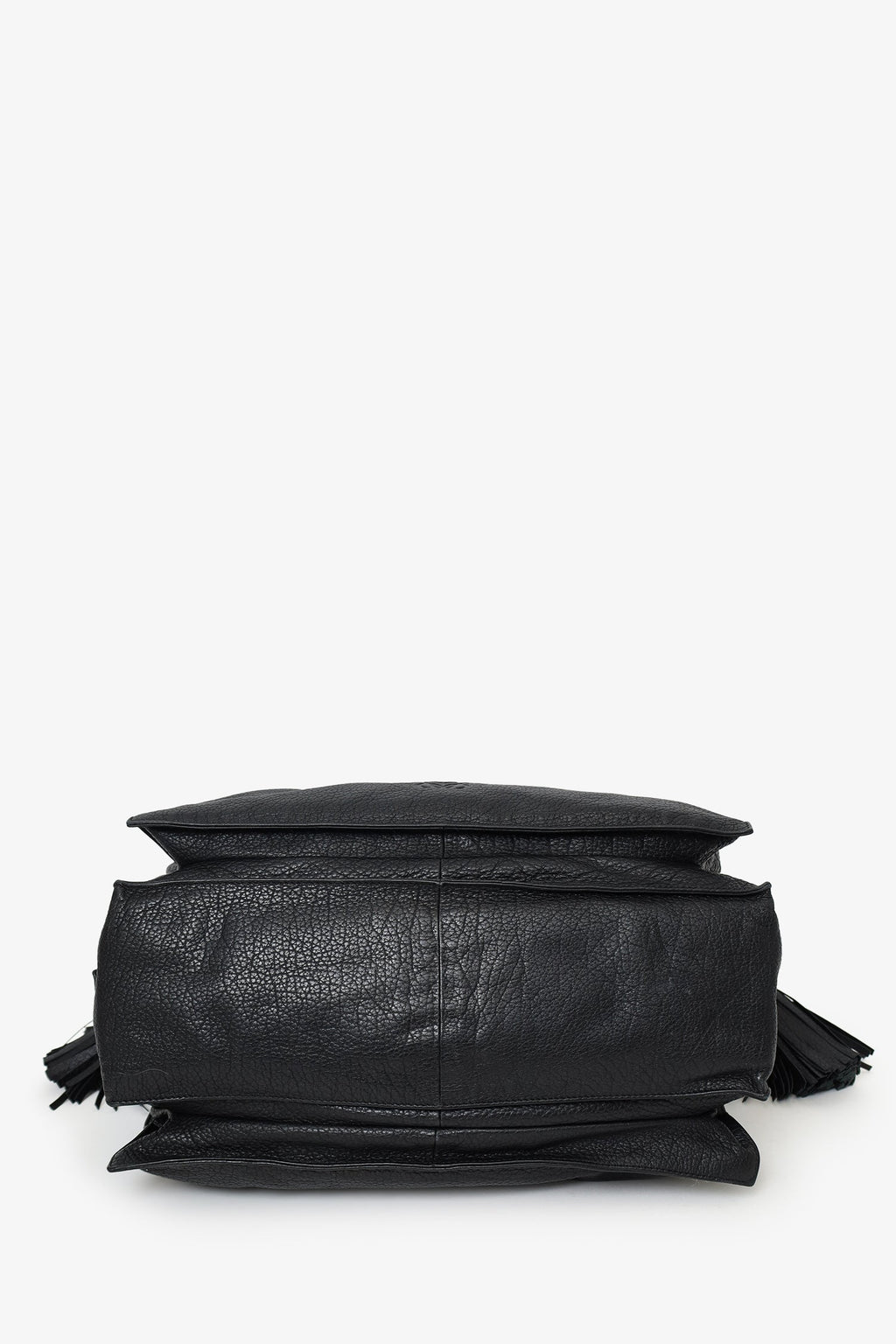 Loewe 2014 Black Leather Tasseled 'Flamenco' Shoulder Bag