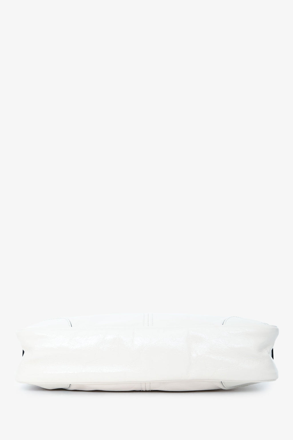 Prada White Leather 'Re-Edition 2002' Medium Shoulder Bag with Chain