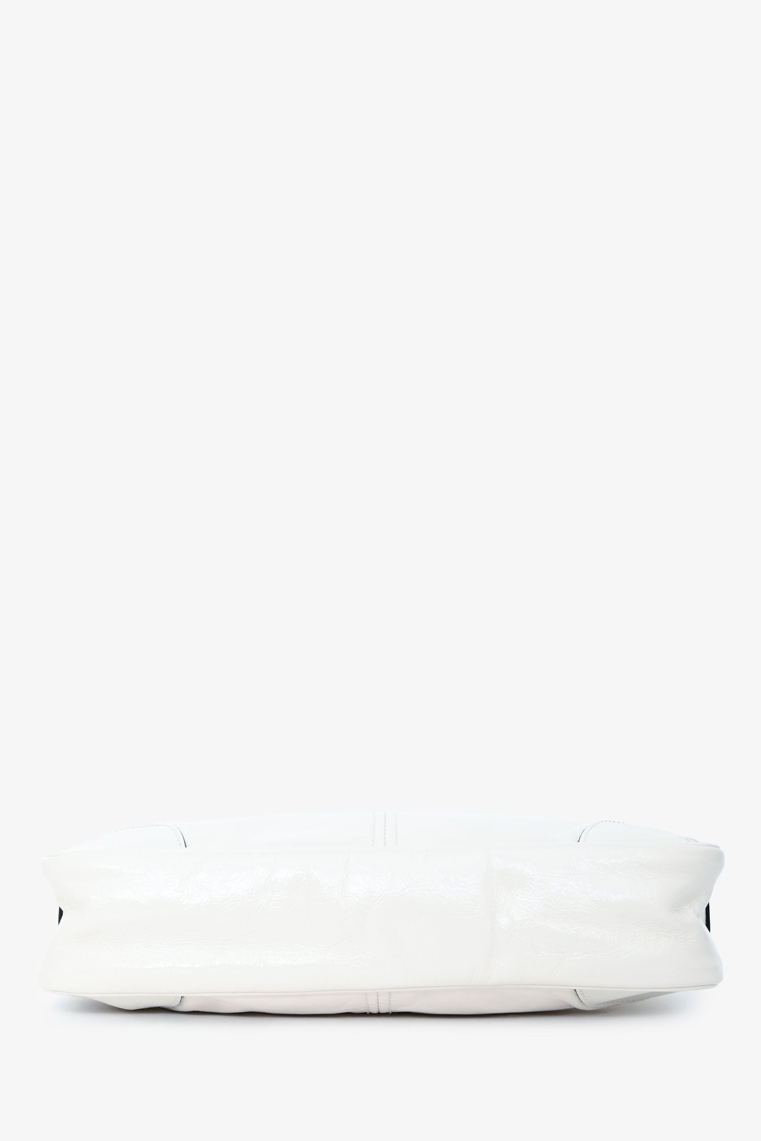 Prada White Leather 'Re-Edition 2002' Medium Shoulder Bag with Chain